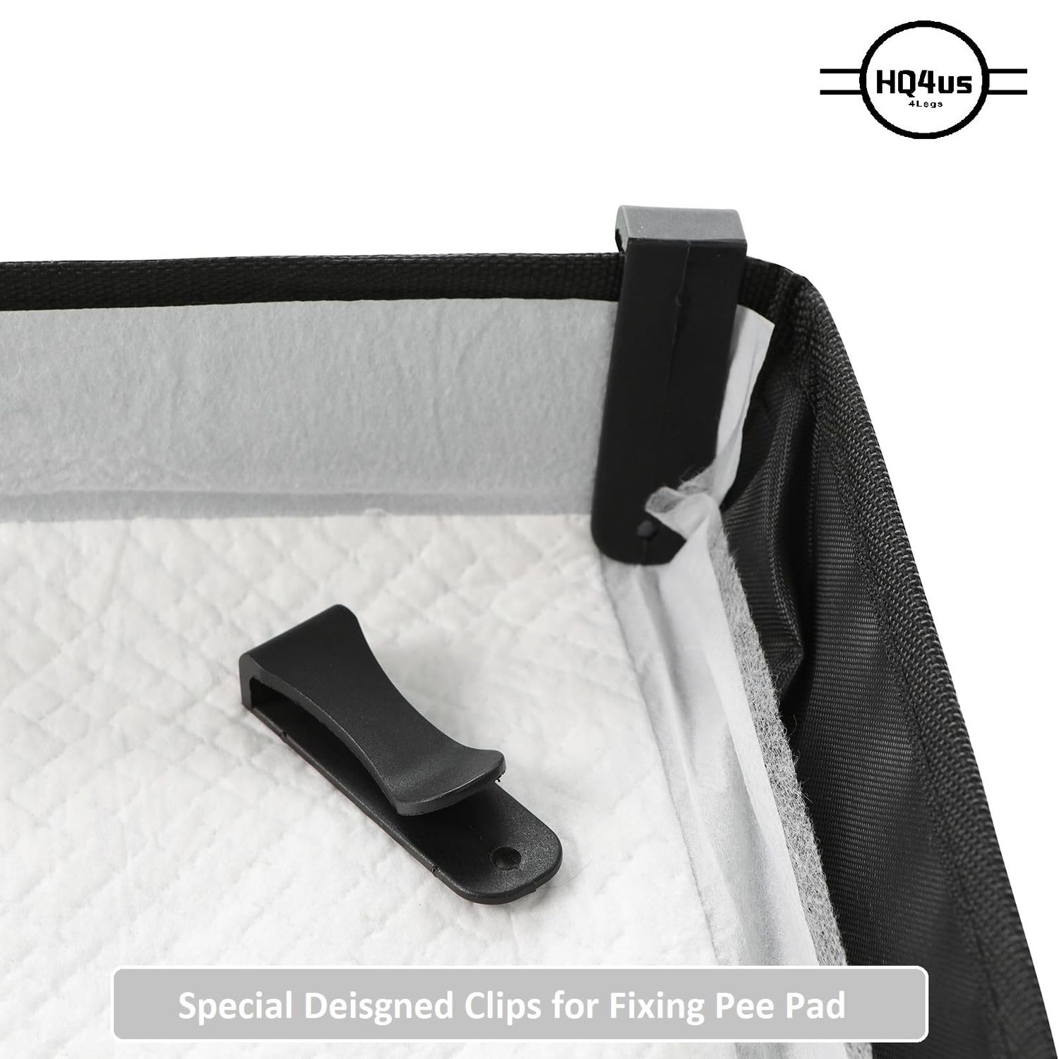 HQ4US 4LEGS Large Portable Dog Pee Pads Holder for Travel, Puppy Pad Holder Foldable Liner Base 33''x23'' Training Pad Holder with Fixing Clips, Dog Litter Box Waterproof, Easy Clean,Indoor Dog Potty