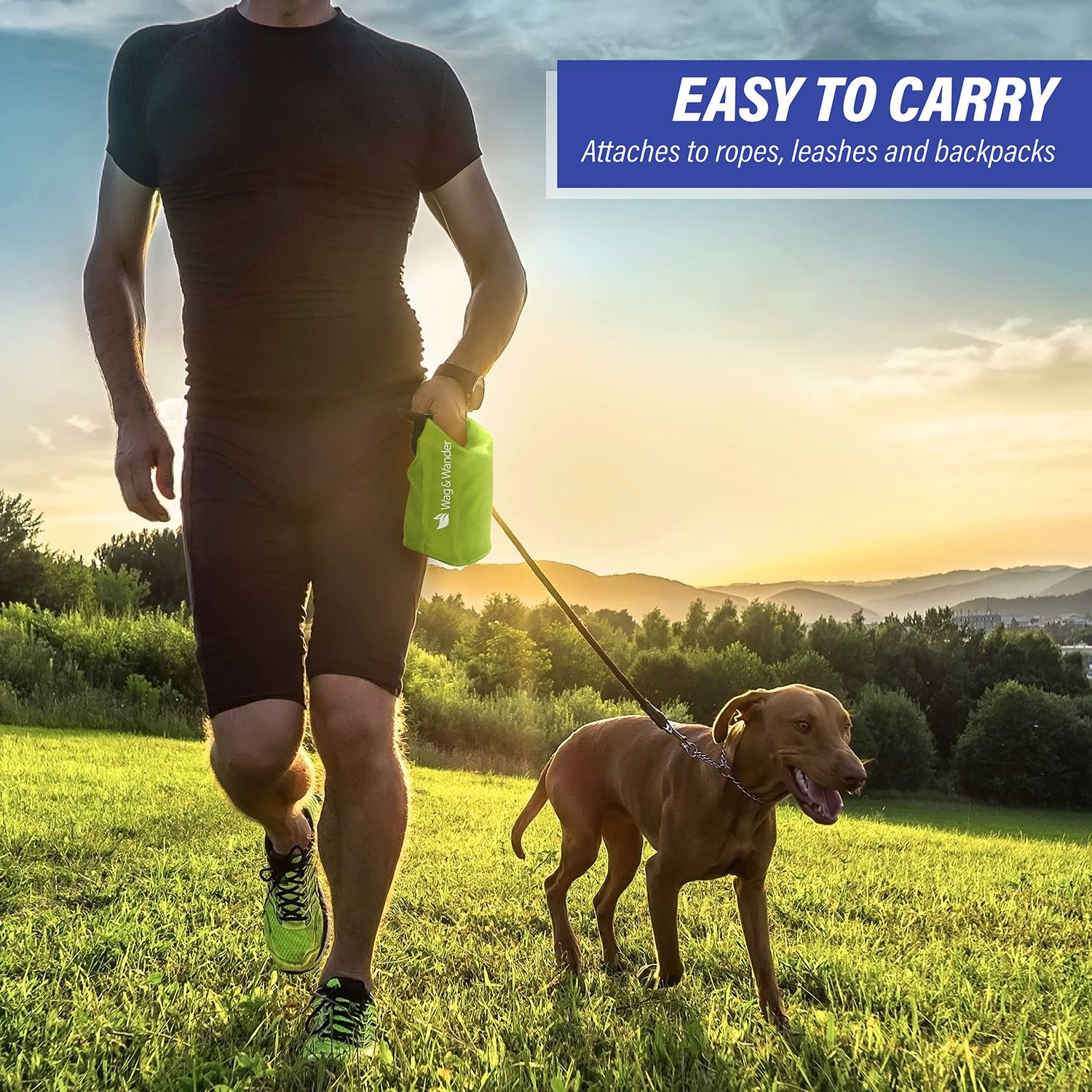 Reusable Smell Proof Waste Bag - Dog Poop Bag Holder for Dog walkers + Hiking with Dogs & Camping. Odor Proof Wag Bag, Diaper Wet Bag, Camping Trash