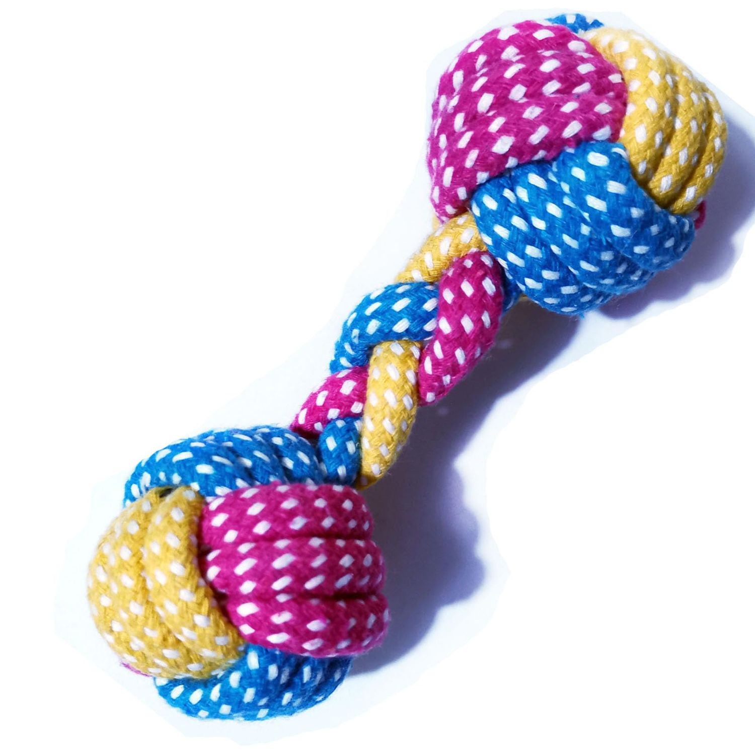 HESUILONG Dog Toys Puppy Teething Chew Toys,Dog Chew Toys Rope Toys,Cat Chew Toys,Safe Braided Rabbit Toys Healthy Gift (Dumbbell)