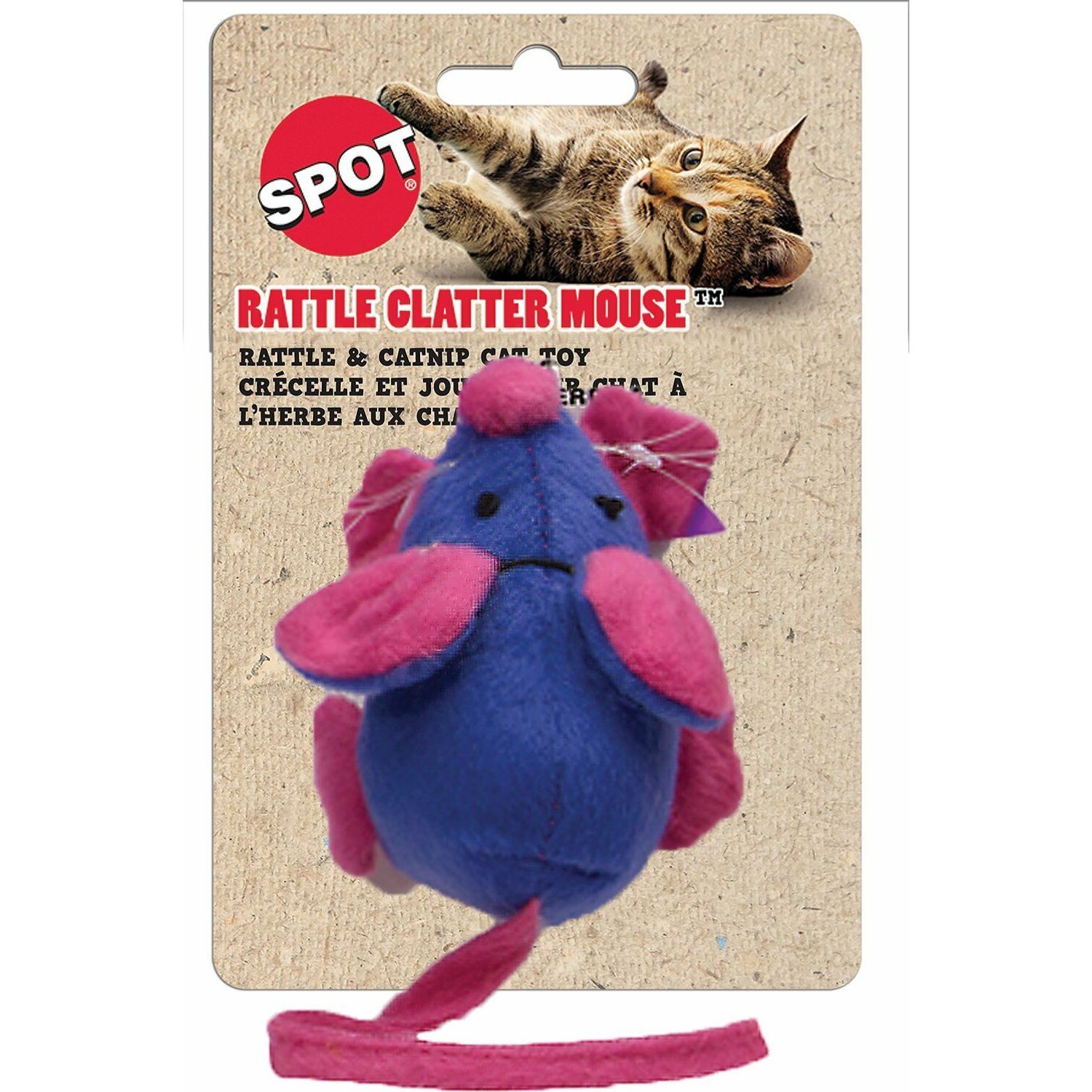 SPOT Ethical Pet Rattle Clatter Mouse Cat Toy w Catnip Kitten 1 PIECE ASSORTED