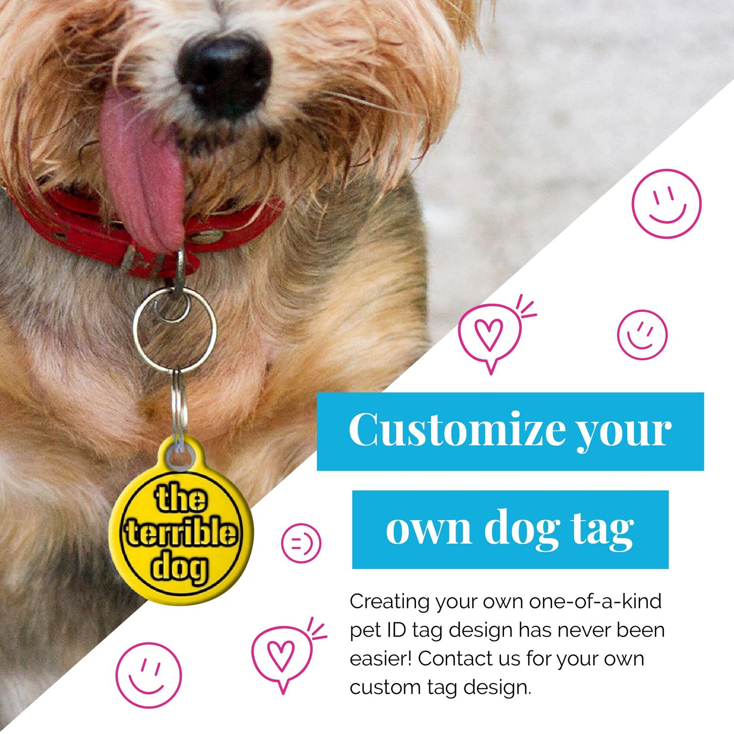 Dog Tag Art Lupine Pattern Tail Feathers - Custom Pet ID Tag for Dogs and Cats