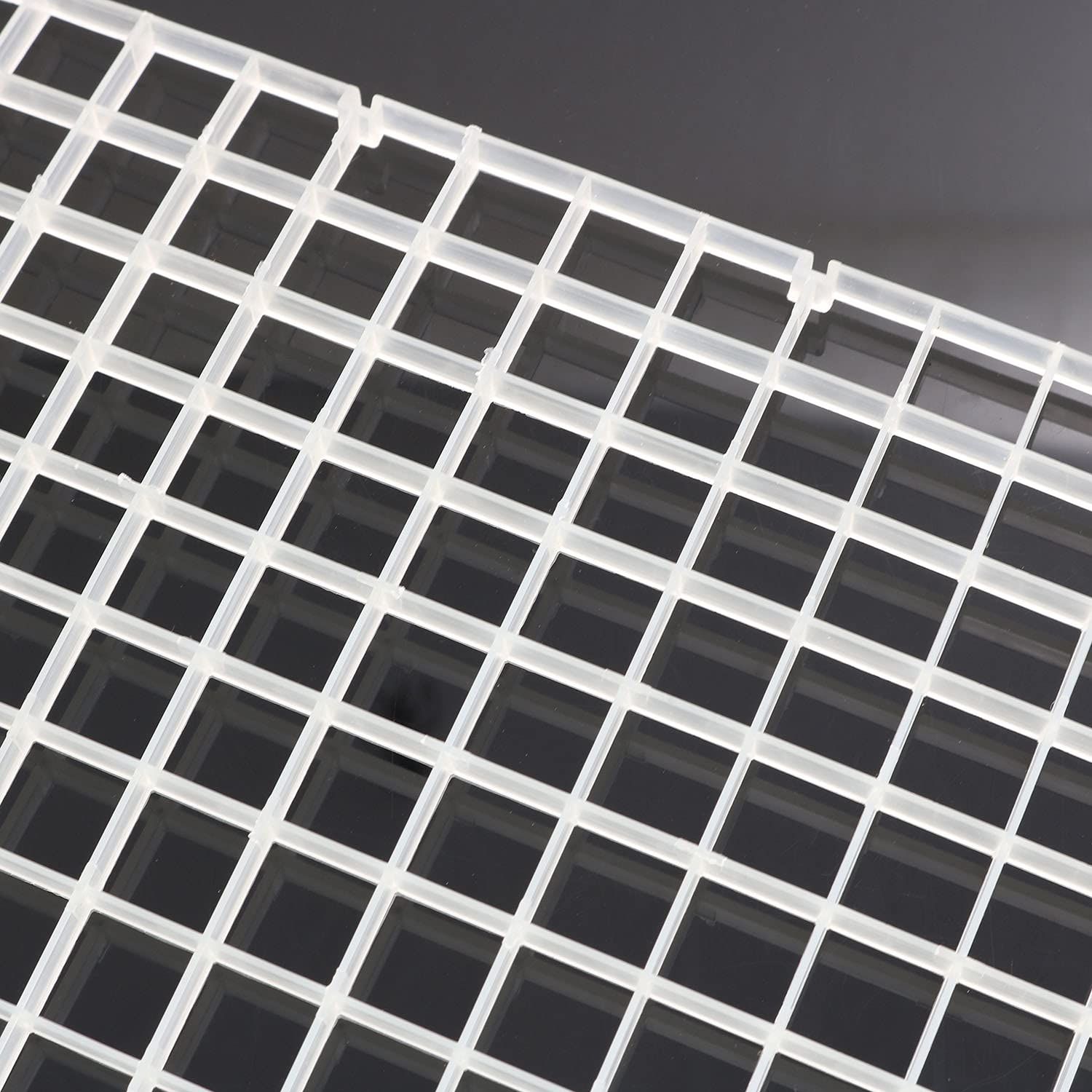 RLECS 2pcs 30cm x 15cm Plastic Grid Divider Tray Egg Crate Louvre Aquarium Fish Tank Bottom Isolation, White