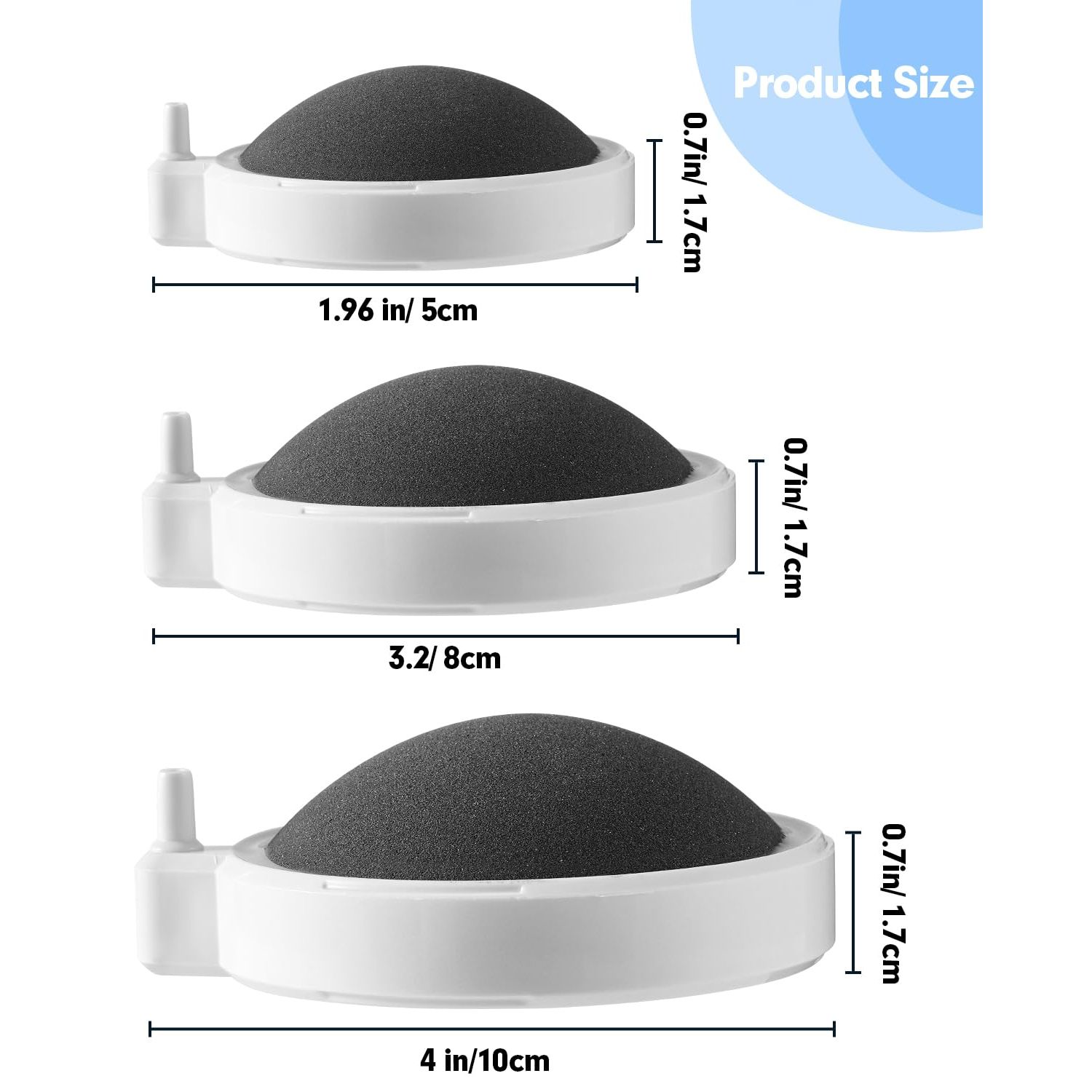 BLOTFISH Air Stone for Aquarium Fish Tank Bubbler, 3.2 Inch Nano Air Bubble Stone Aerator Accessories Bubbler for Fish Tank Air Pump Hydroponics