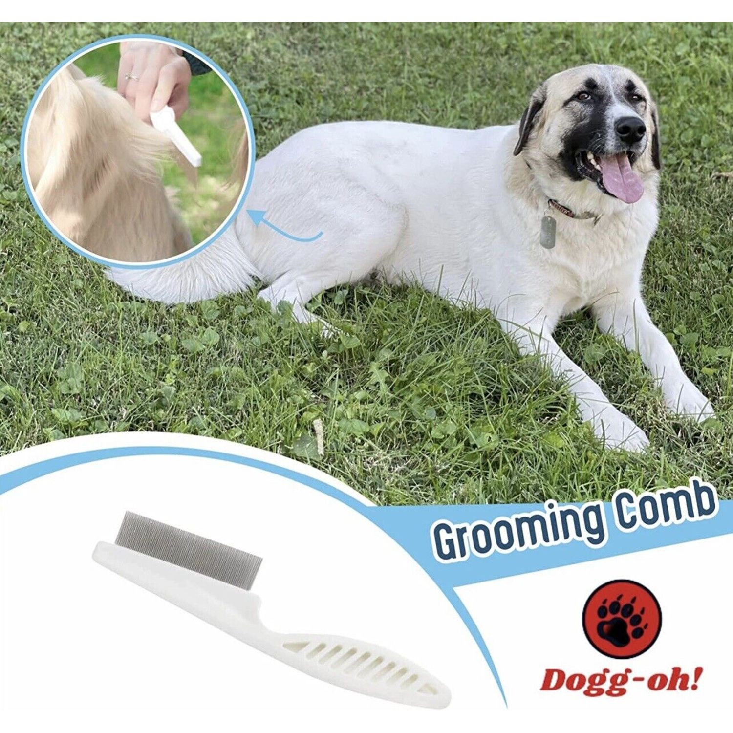 3-in-1 Professional Pet Grooming Tool 2 Sided Undercoat Comb, Rake, Nail Clipper