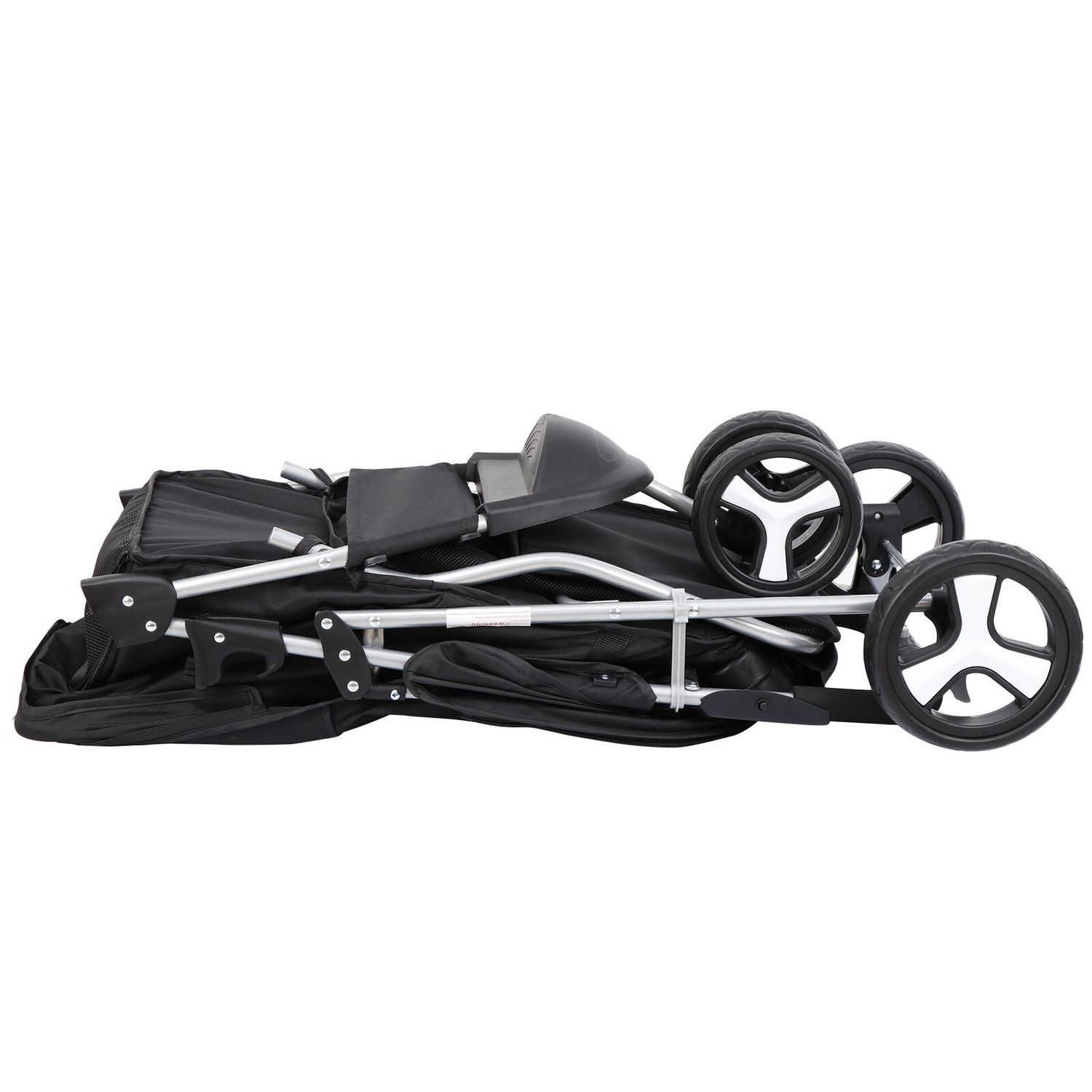 Dog Stroller Pet Travel Carriage 3 Wheeler w/Foldable Carrier Cart W/Cup Holder