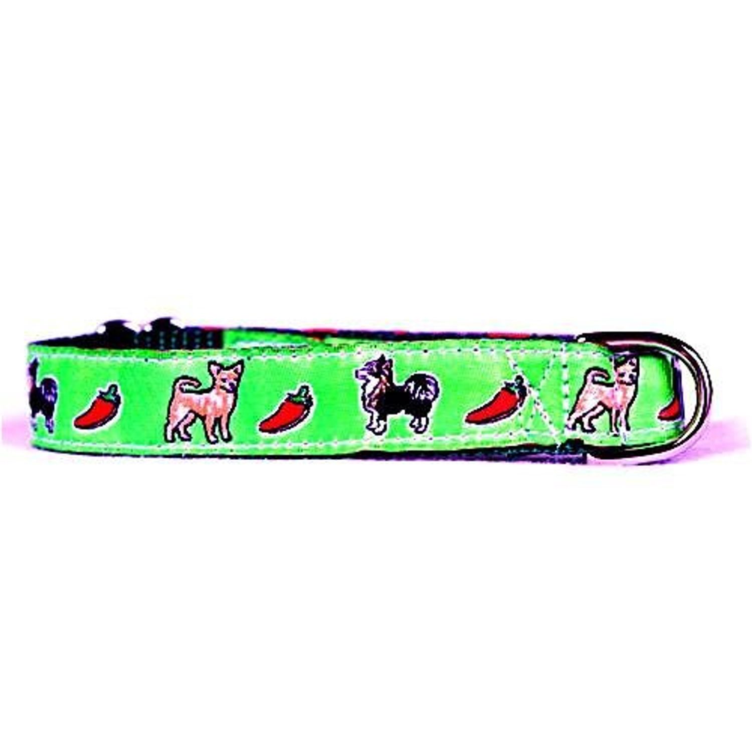 Designer Chihuahua Dog Collar - Green Chihuahua Collar - Small - Made in USA