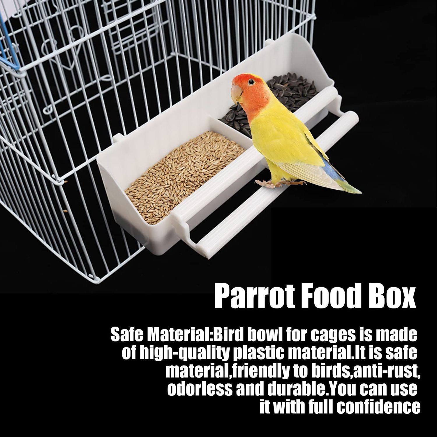 Bird Feeder, 3 Pcs Plastic Bird Food Feeder, Bird Water Cage Accessories, Hanging Bird Food Bowl Cups for Parrots Small Birds Pigeons Parakeet