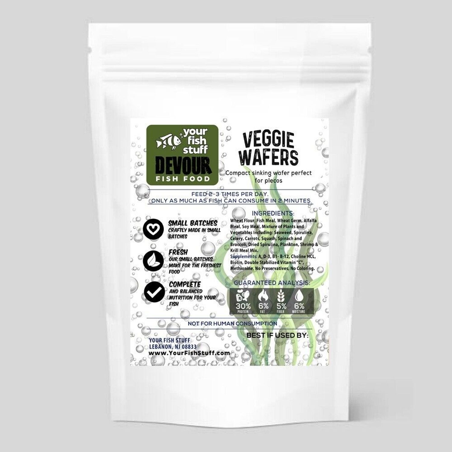 Spirulina Veggie Algae Wafers Pleco Catfish Tropical Bulk Fish Food 1/4LB YFS