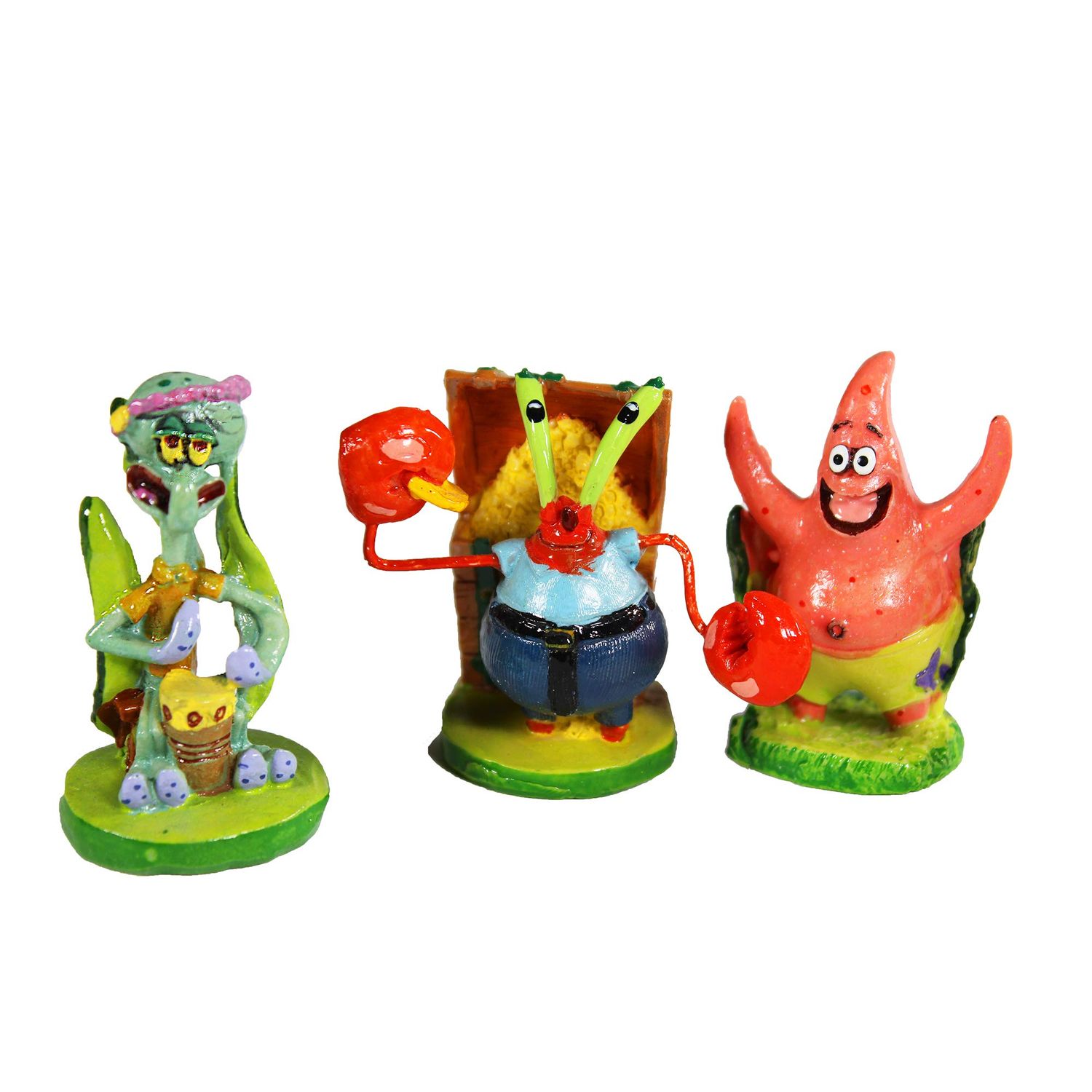 Penn-Plax Officially Licensed Spongebob 6 Piece Mini Aquarium Ornament Set – Great for Saltwater and Freshwater Tanks