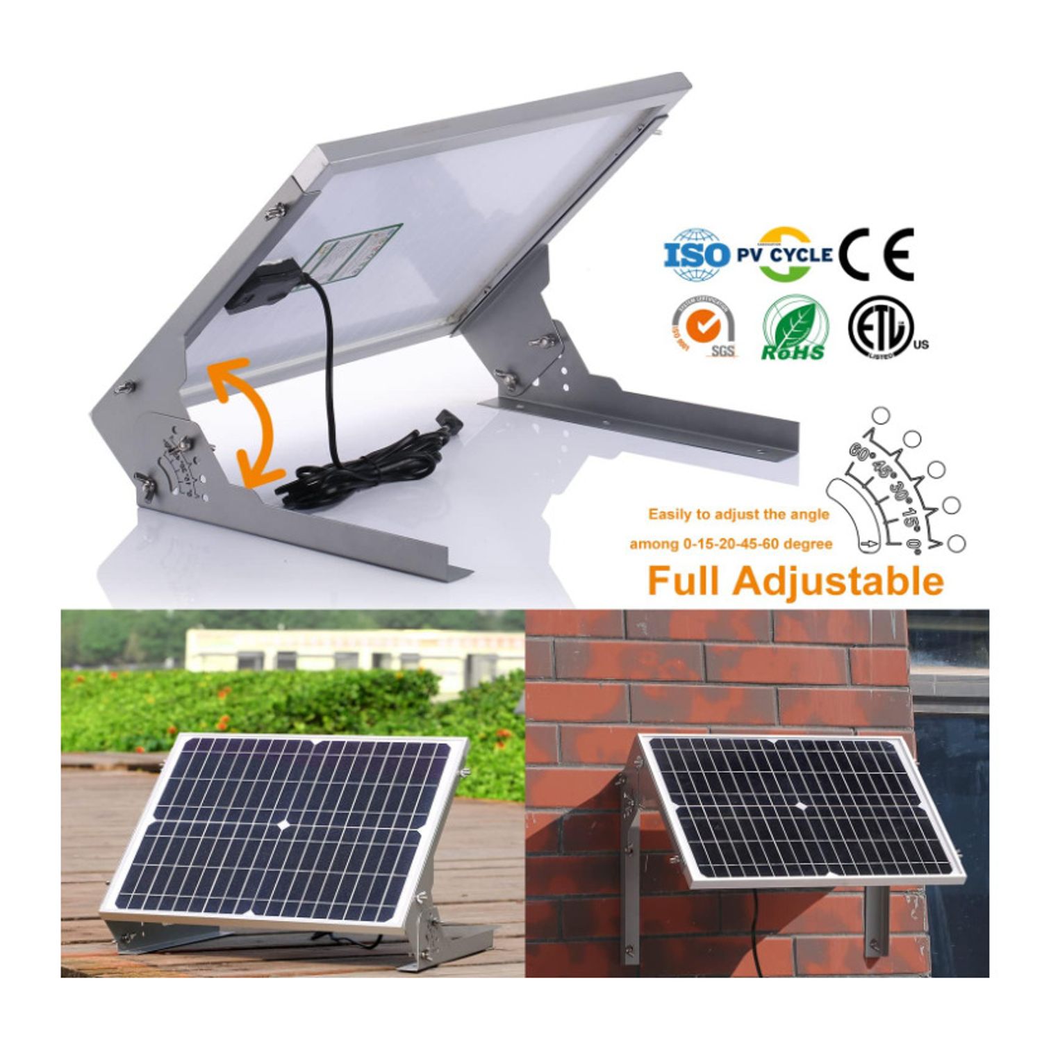 24V-M Waterproof Solar Battery Trickle Charger & Maintainer 20 Watts Solar Panel