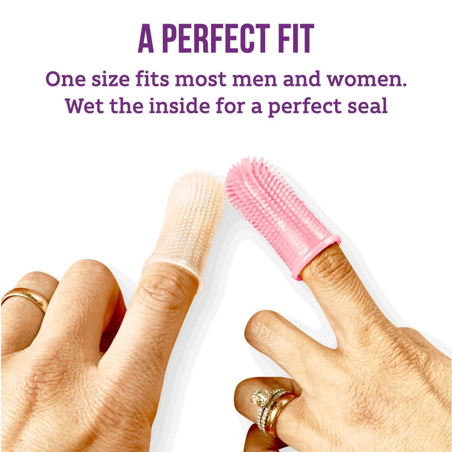 360º Bristle Silicone Baby Finger Toothbrush, 100% BPA Free for Toddlers and Infants 3 Months and Up, Full Surround Design for Teeth and Gum Cleaning; 2 Sets of Finger brushes – Clear