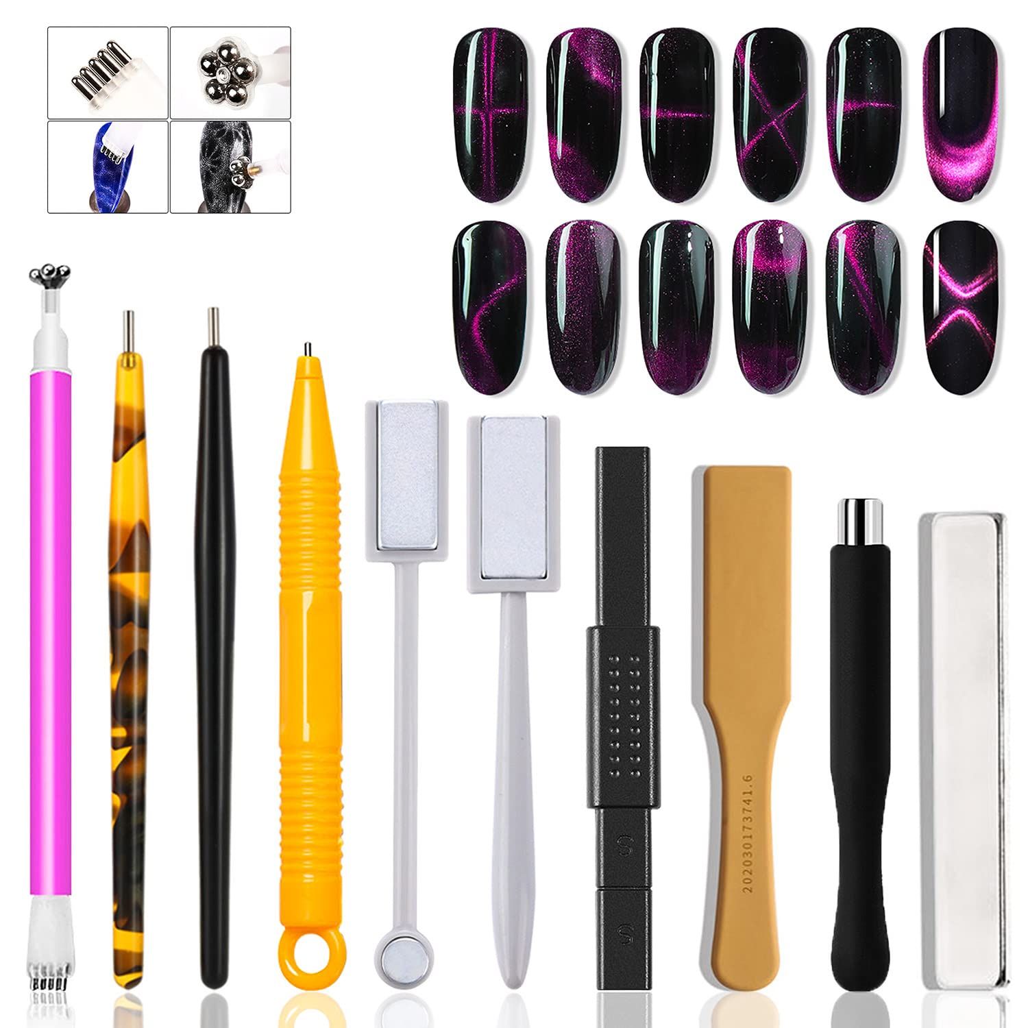 Cat Eye Nail Magnet Pens Double Head 10pcs