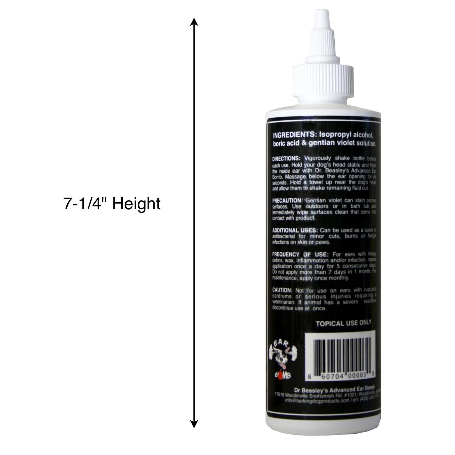 Advanced Dog Ear Cleaner Medication and Infection Treatment FAST Relief, 8oz