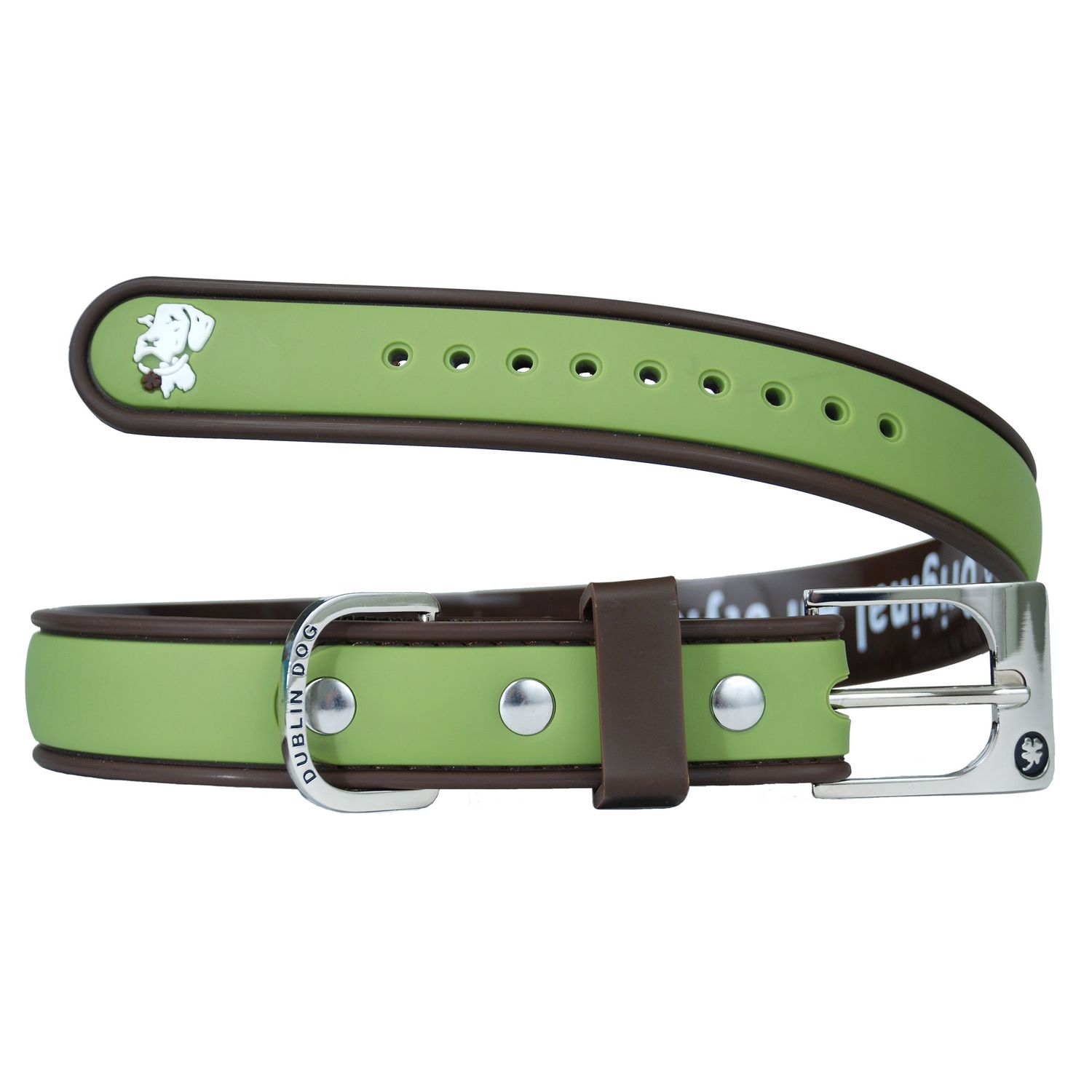 Dublin Dog Company Dublin Dog Waterproof Dog Collar, Small 9 inches - 14 inches, Olive Brown