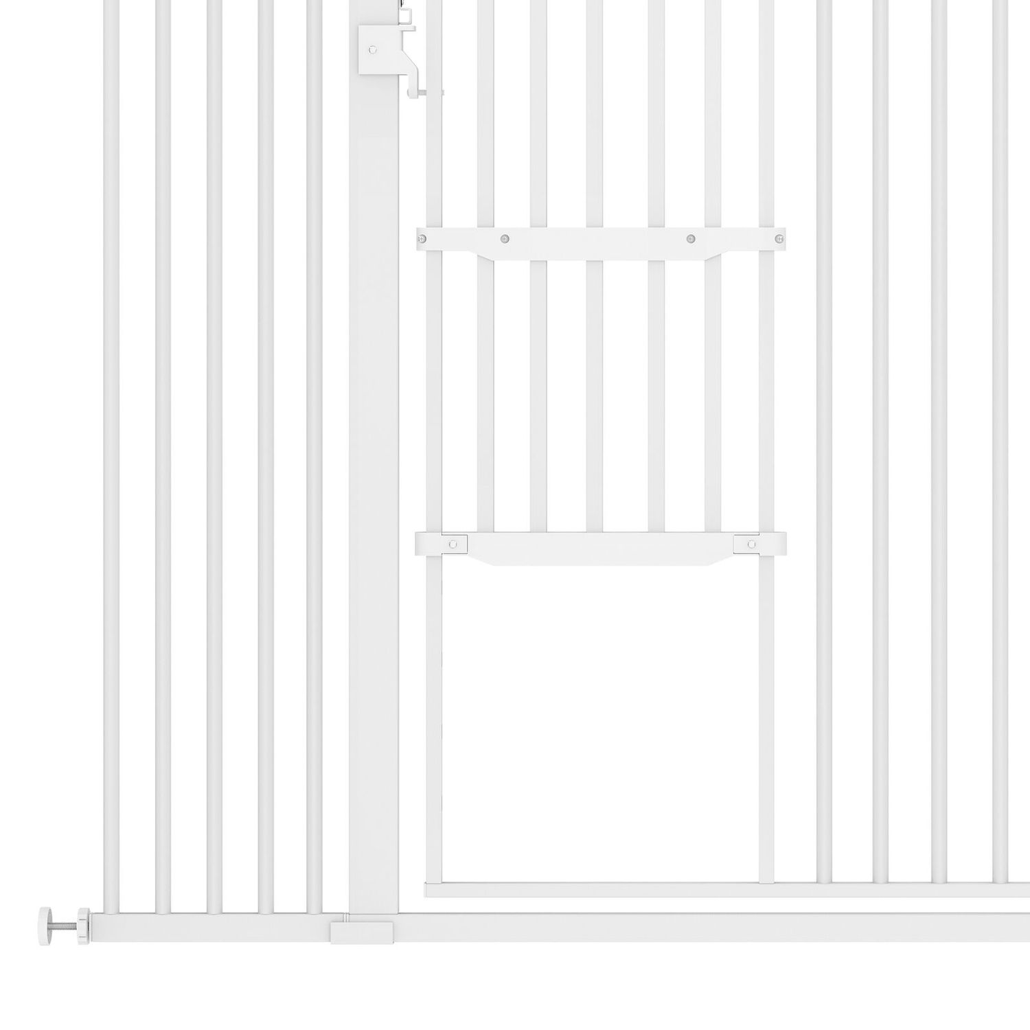No Tool Assembly Staircase Dog Gate 29,5"-48,5" Hallway Pet Door w/ Smaller Door