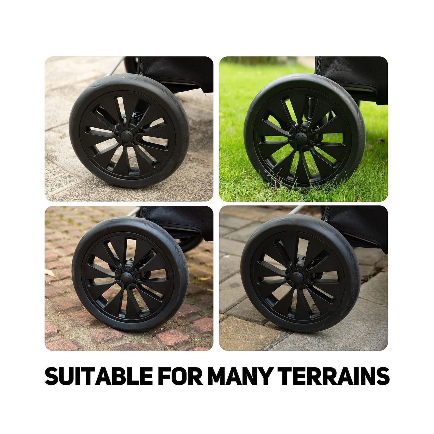 Dog Stroller for Large Dogs, 3 Wheel Foldable Pet Stroller for Medium Large D...