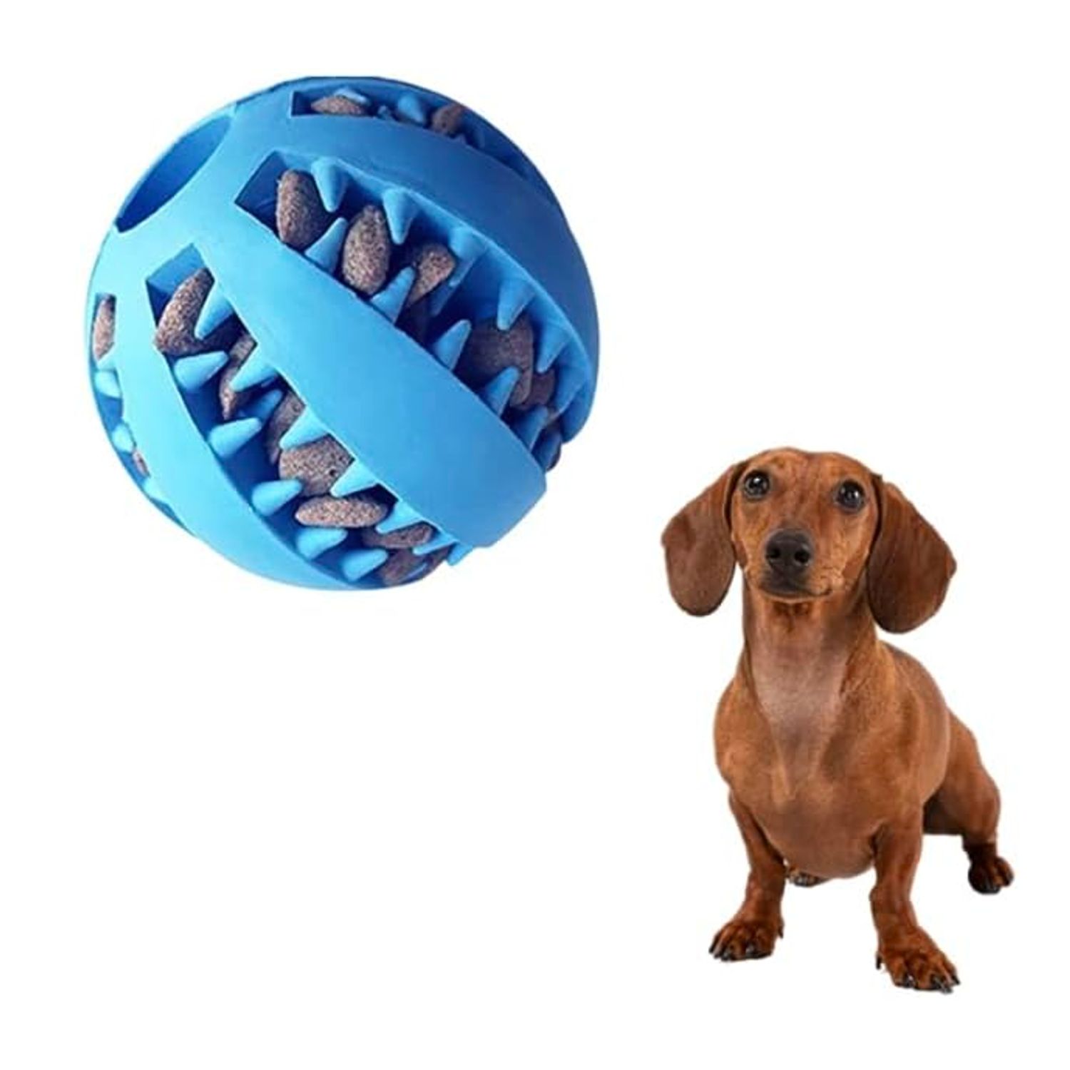 2 Pack Blue and Green Fun Indoor Outdoor 2.75in Dog Treat Holding Ball.