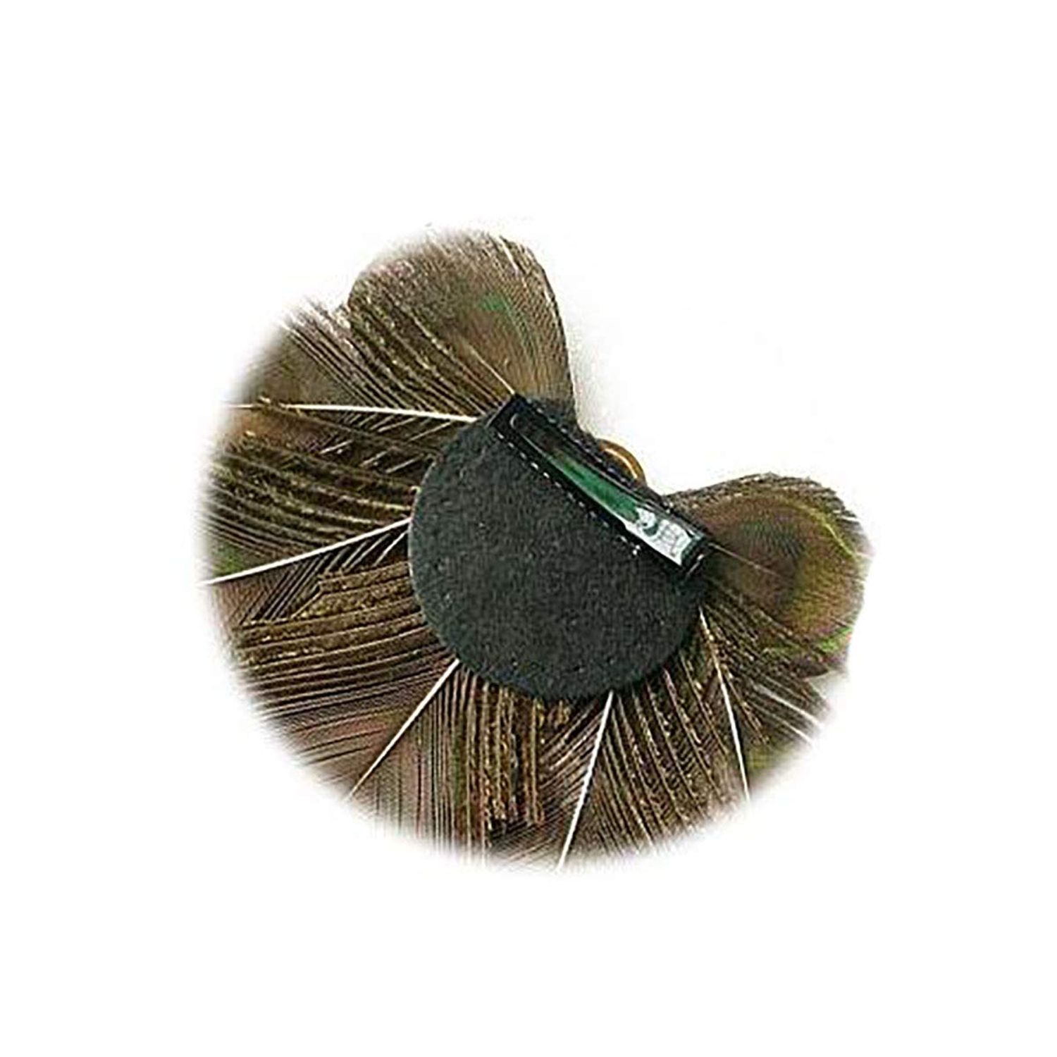 Women Bohemian Peacock Feather Hair Clip Hair Pin Elegant Fascinator Wedding Dance Party Headdress Headwear Hair Accessory Sequined Showgirl Headpiece (Style 1)