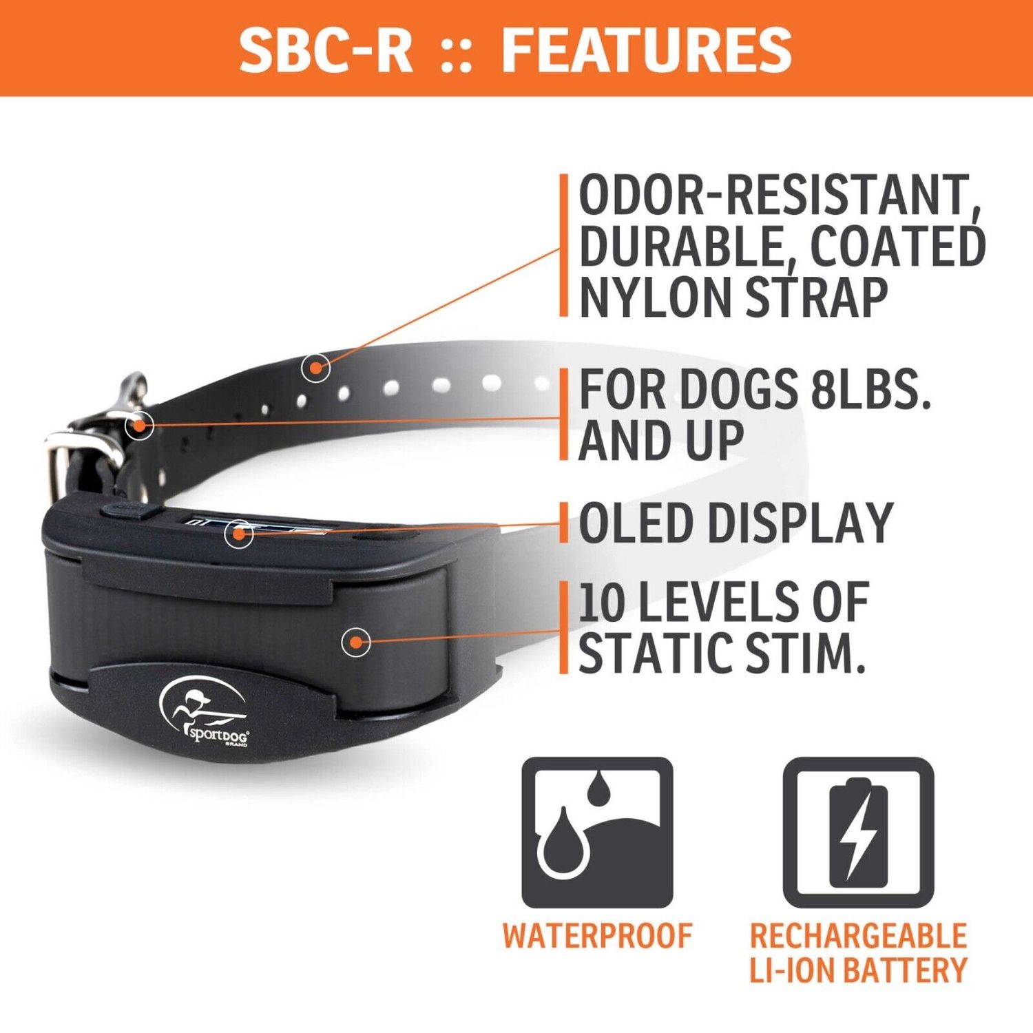 SportDOG SBC-R - Customizable NoBark Dog Collar with Silent Partner Technology