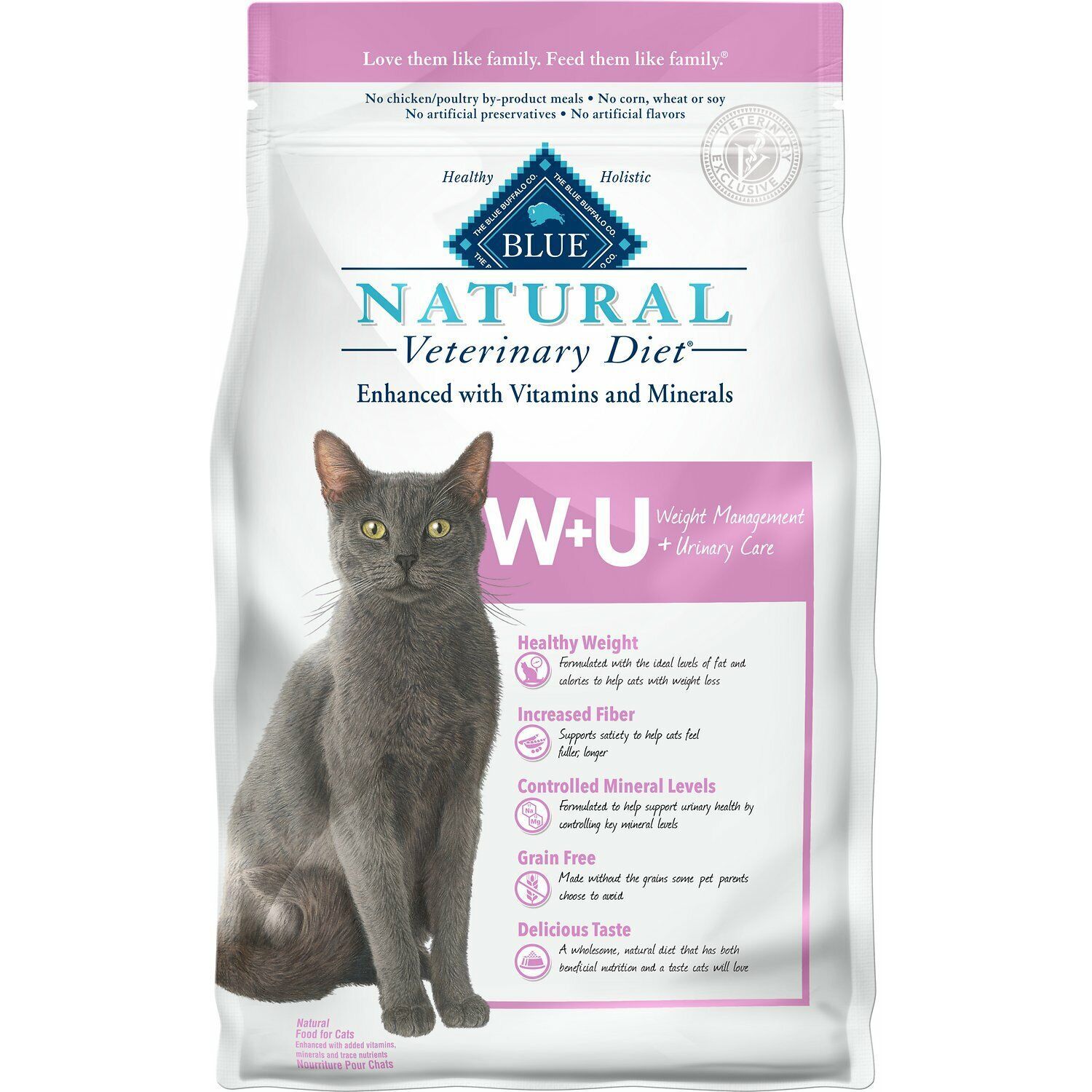 Blue Buffalo W+U Weight Management + Urinary Care Grain-Free Dry Cat Food 16 lb