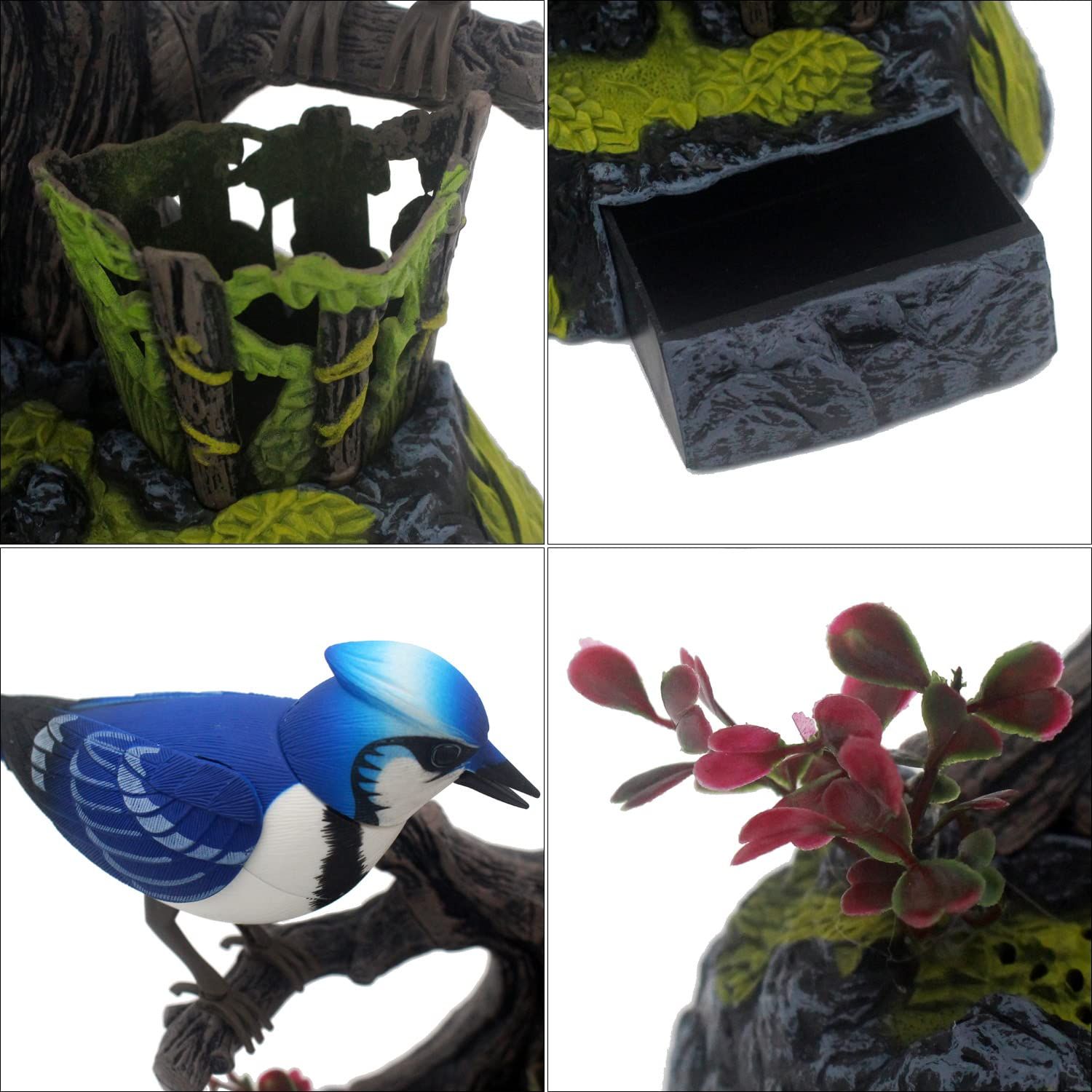 Tipmant Simulation Electric Birds Toys Voice Controlled Electronic Animal Pets Realistic Pen Holders Office Home Decor Ornament Kids Birthday Gifts (Blue)