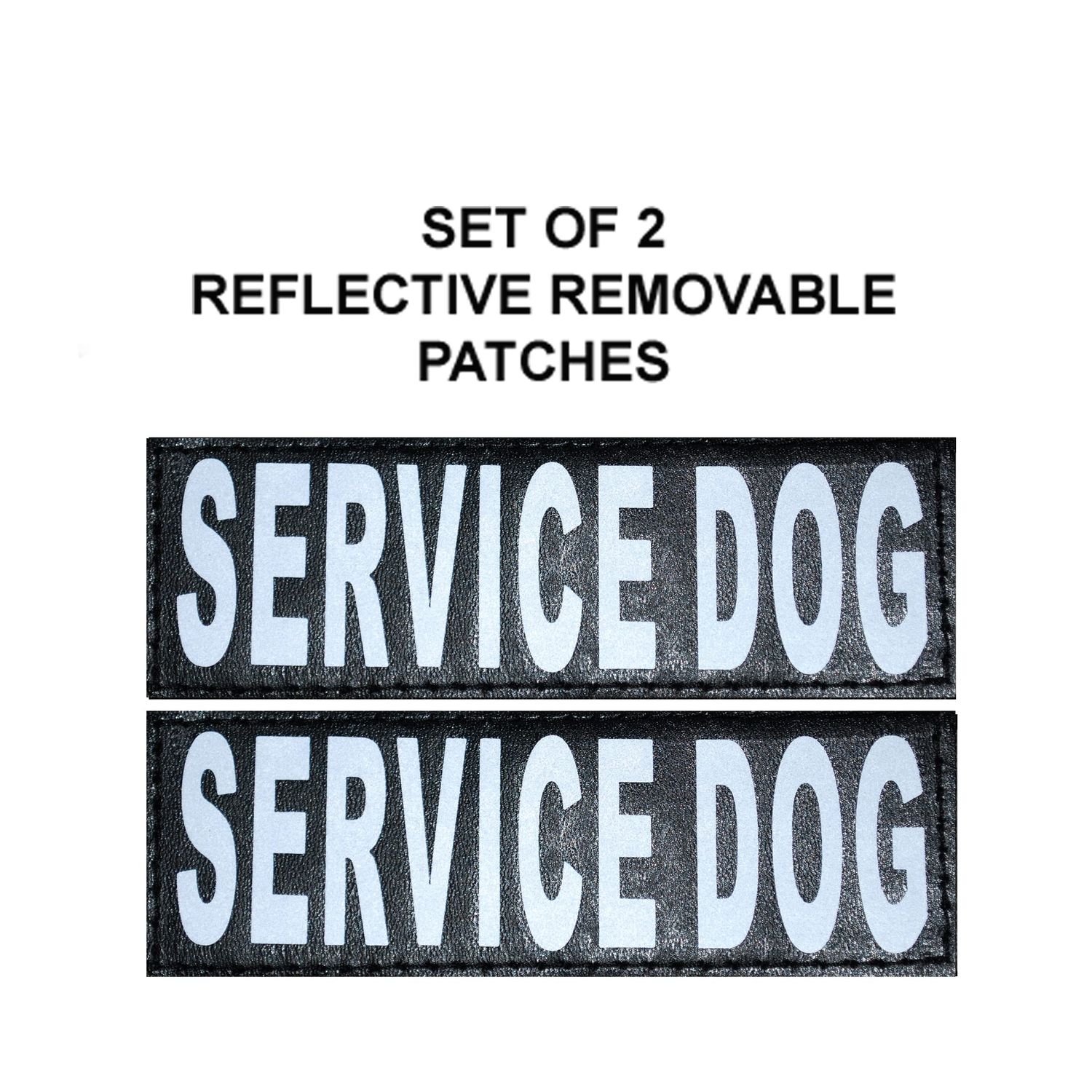 Doggie Stylz Set of 2 Reflective Service Dog Reflective Removable Patches with Hook Backing for Working Dog Harnesses & Vests. 3 Sizes Small, Medium and Large (Small 3"x1")