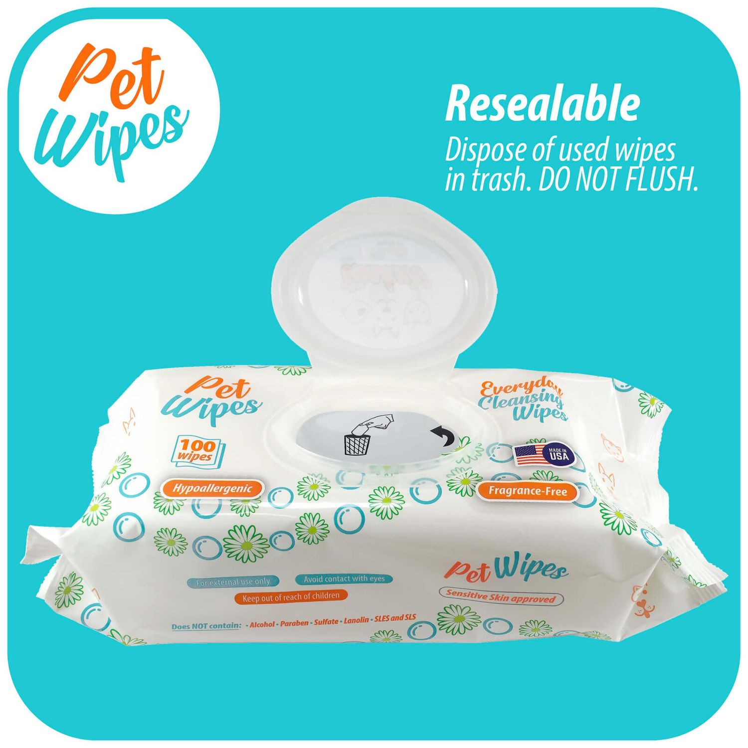 Txakur pet wipes for dogs and cats hypoallergenic natural products for cleansing