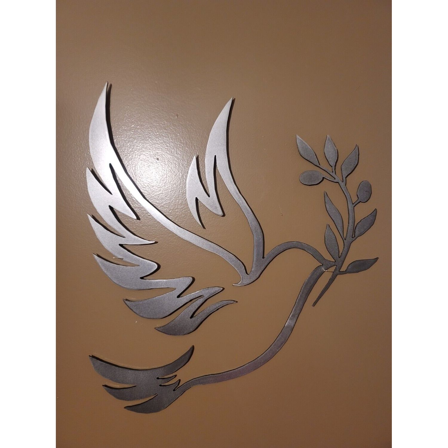 Peace Dove 13" olive branch metal Mother day gift  metal wall art decor present