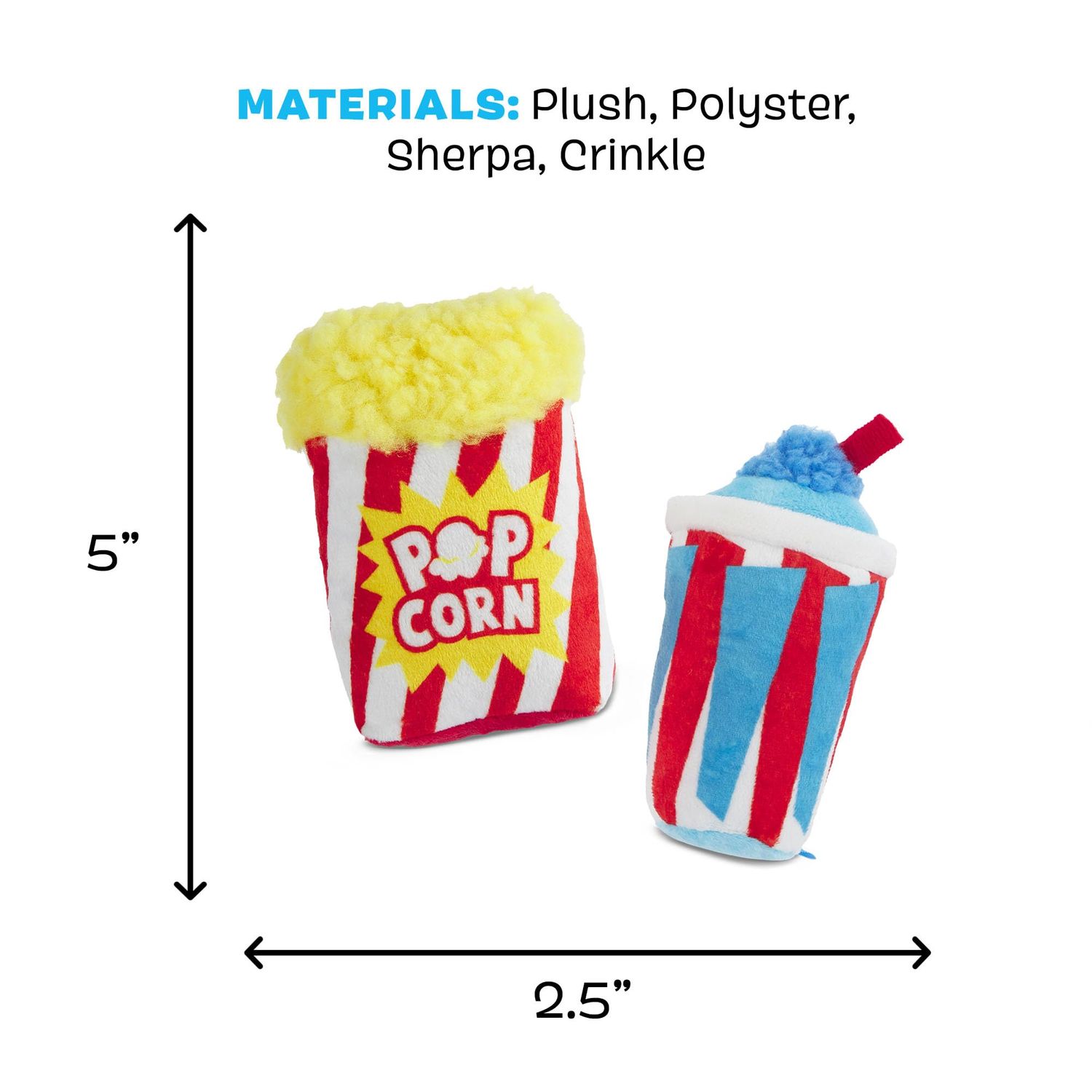 Barkbox Movie Bites Dog Toy Bundle – Squeaky Dog Toys – Plush Dog Toys – Puppy and Pet Toys for Small Dogs