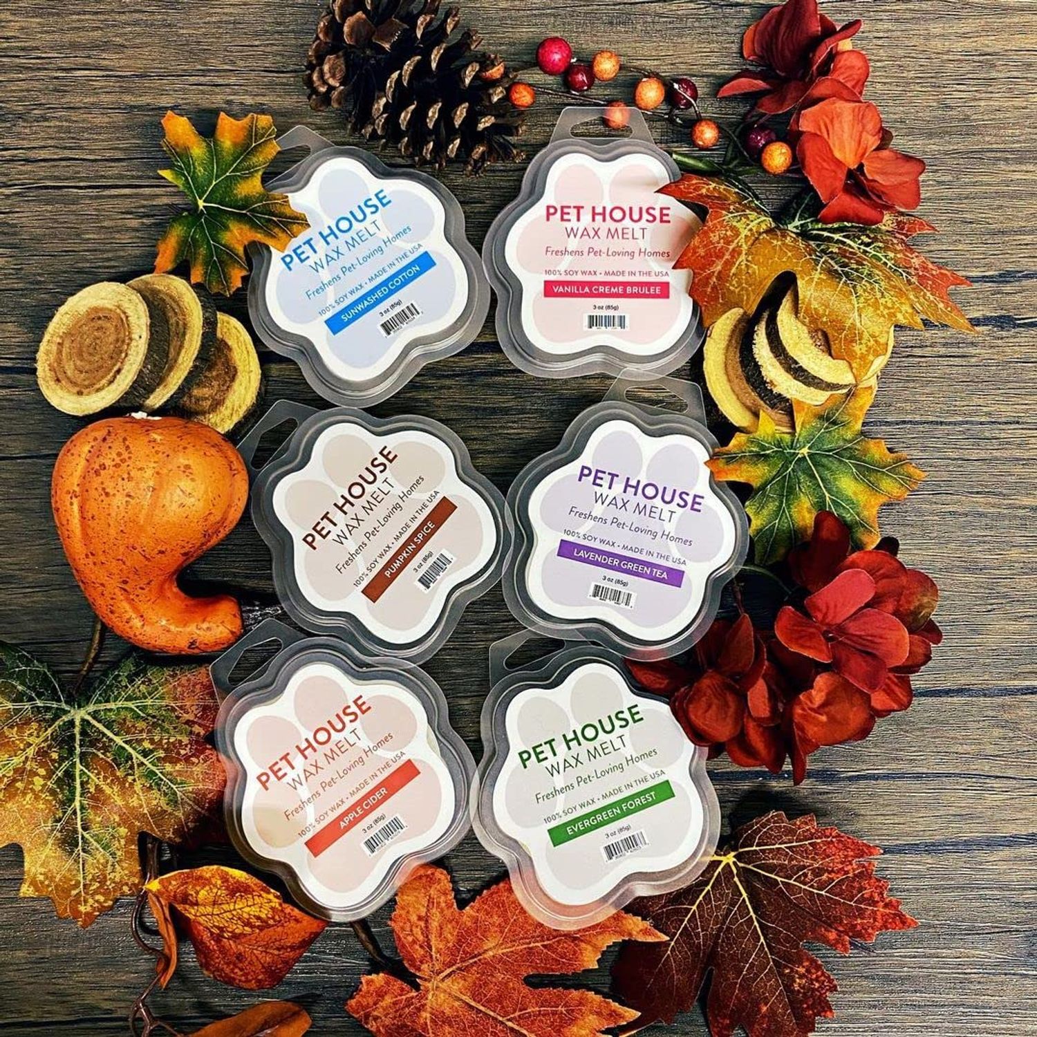 One Fur All 100% Natural Soy Wax Melts in 20+ Fragrances, Pack of 2 by Pet House - Long Lasting Pet Odor Eliminating Wax Melts, Non-Toxic Pet Wax Melts, Made in USA (Vanilla Creme Brulee)