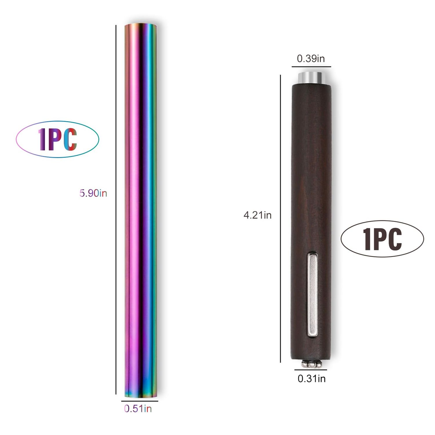 XEAOHESY 2 Pieces Cat Eye Magnet for Nails Double-Ended Iridescent Cylindrical Strong Nail Magnet Brown 3-in-1 Nail Art Magnet Tool for Cat Eye Gel Nail Polish