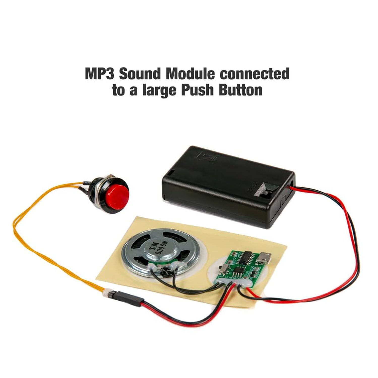 Talking Products, MP3 Sound Chip Module, 4MB Memory, with AAA Battery Box. Create Your own Personalised Gifts, Models or Cosplay Accessories (Push Button)