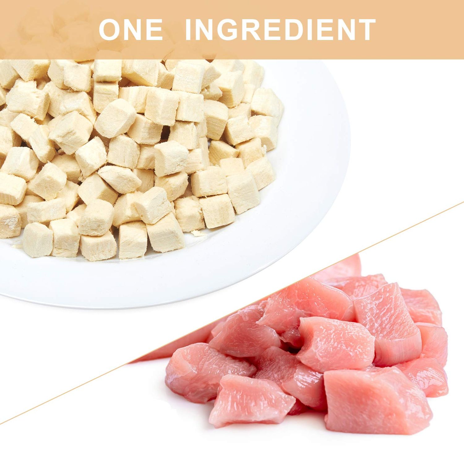 Jungle Calling Freeze Dried Cat and Dog Treats, Grain Free, Raw Single Ingredient Chicken, High Protein Snacks for Training (Chicken Cube)