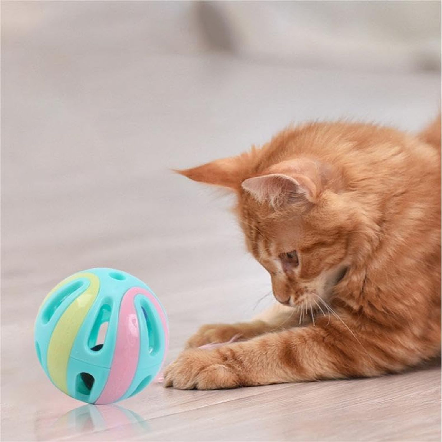 LIVE4COOL 9 Pcs Cat Toys Bell Balls Self-Help Boredom Sounding Bells Tease Cat Nibbling Balls Rattle Toy Balls