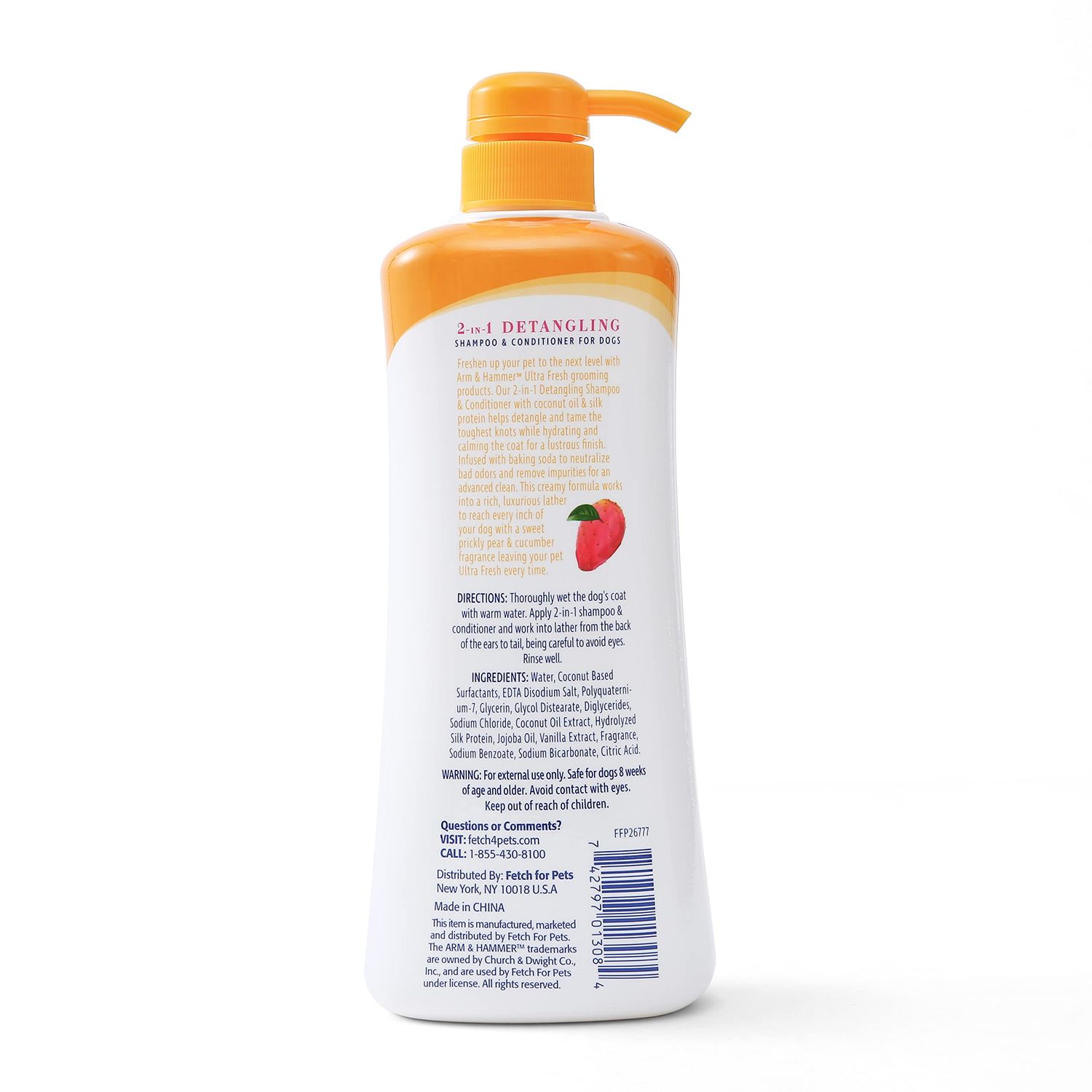Arm & Hammer for Pets Ultra Fresh Detangling Dog Shampoo + Conditioner, Value Size 24oz, Dog Conditioner, Great Smelling Dog Grooming Supplies, Dog Bathing Supplies, Dog Wash