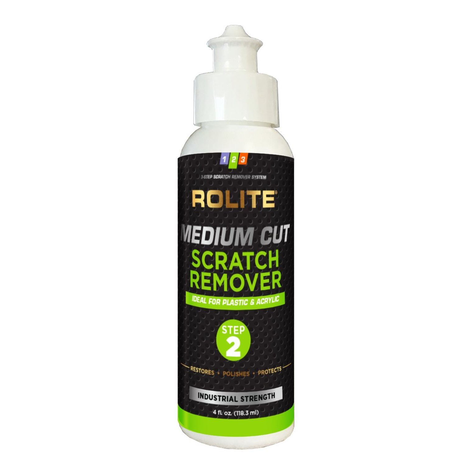 Rolite Medium Cut Scratch Remover for Plastic & Acrylic Surfaces Including Marine Strataglass & Eisenglass, Headlights, Aquariums, 4oz