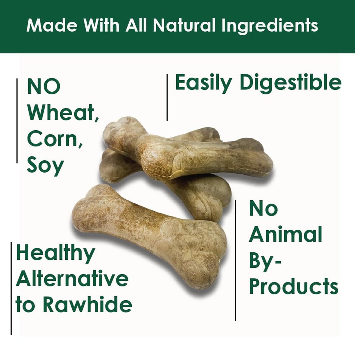 Bonies Natural Calming Formula Dog Treats, Contains Chamomile & Lavender, Help Anxiety, Excessive Barking & Trembling, Chicken Flavor, Medium, 8 Bones