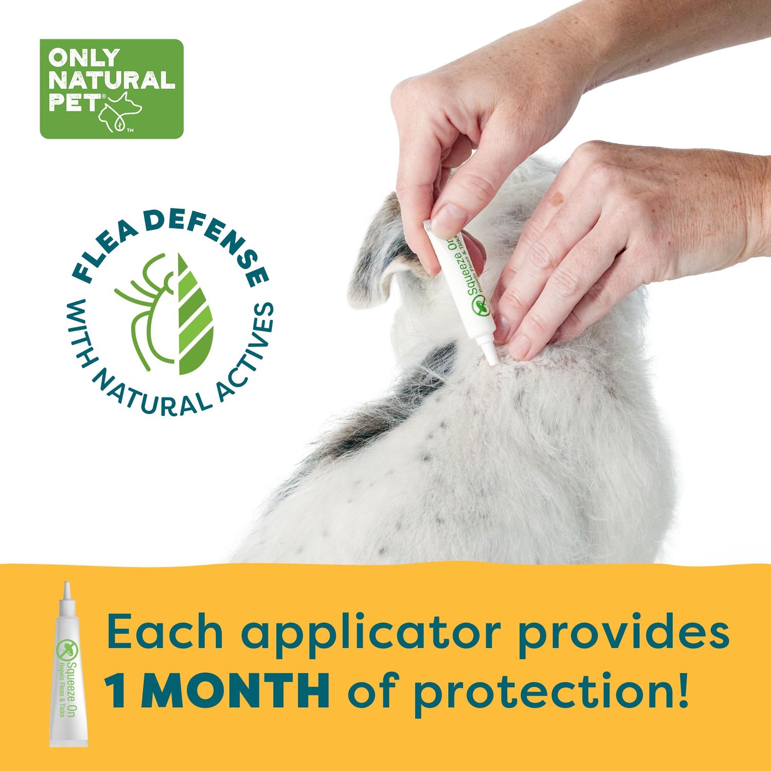 Only Natural Pet EasyDefense Flea & Tick Prevention for Small Breed Dogs (up to 15 lbs) - Natural Herbal Control, Squeeze-On Drops - Protects up to 3 Months (Single Applicator per Month Supply)