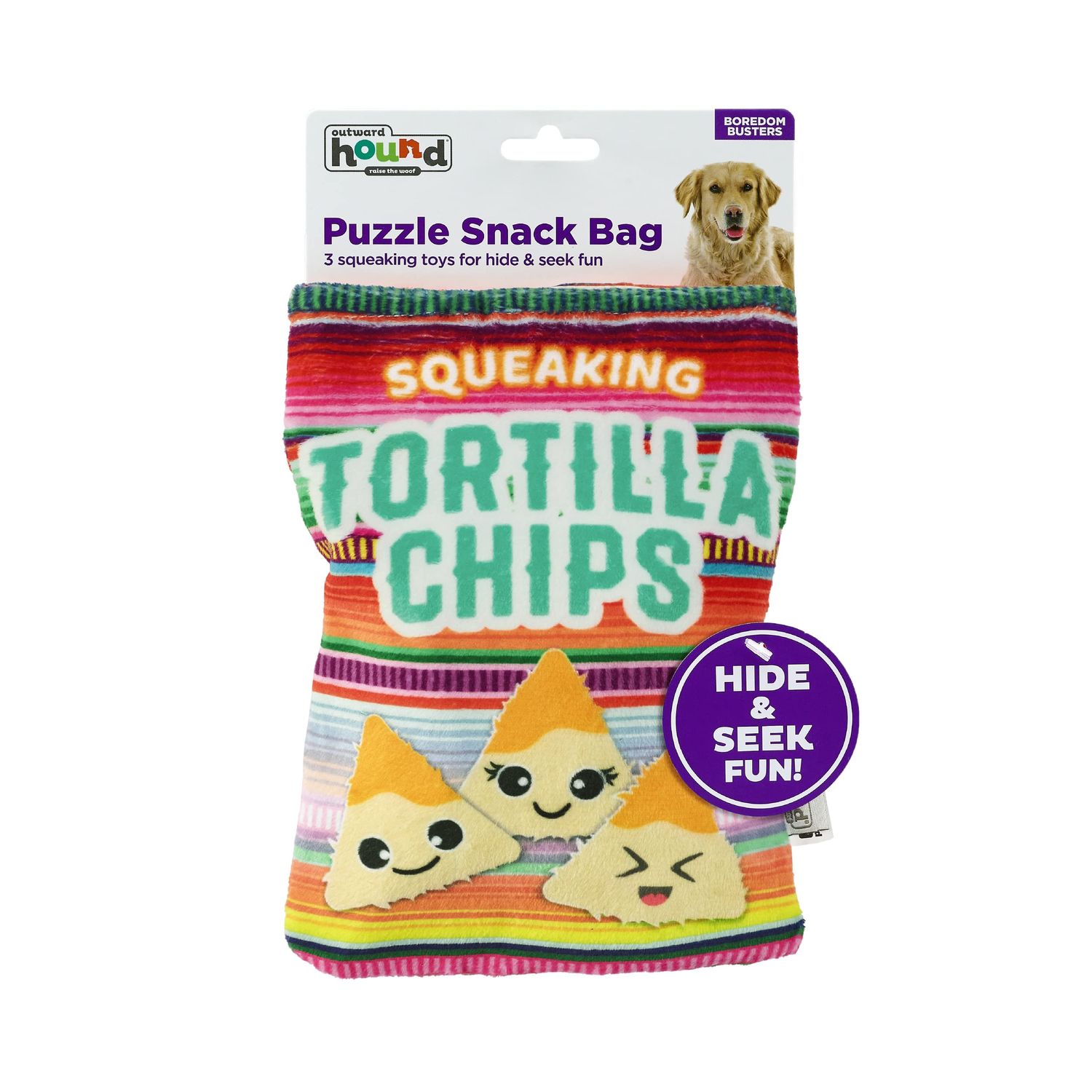 Outward Hound Snack Bag Tortilla Chips Puzzle Squeaky Dog Toys