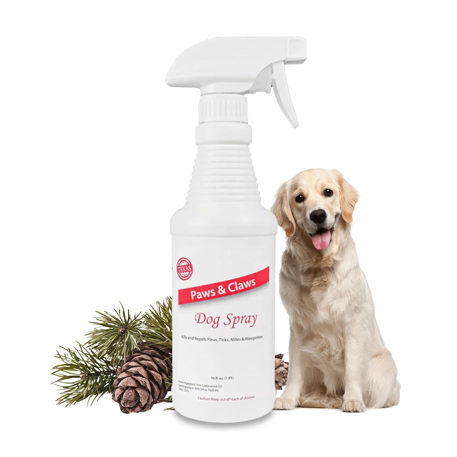 Paws and Claws Pet Spray - Natural Flea and Tick Repellent with Cedar Oil - Effective and Safe Pest Control for Dogs and Cats, Helps Repels Fleas, Ticks, and Mites, Pet Friendly and Easy to Use