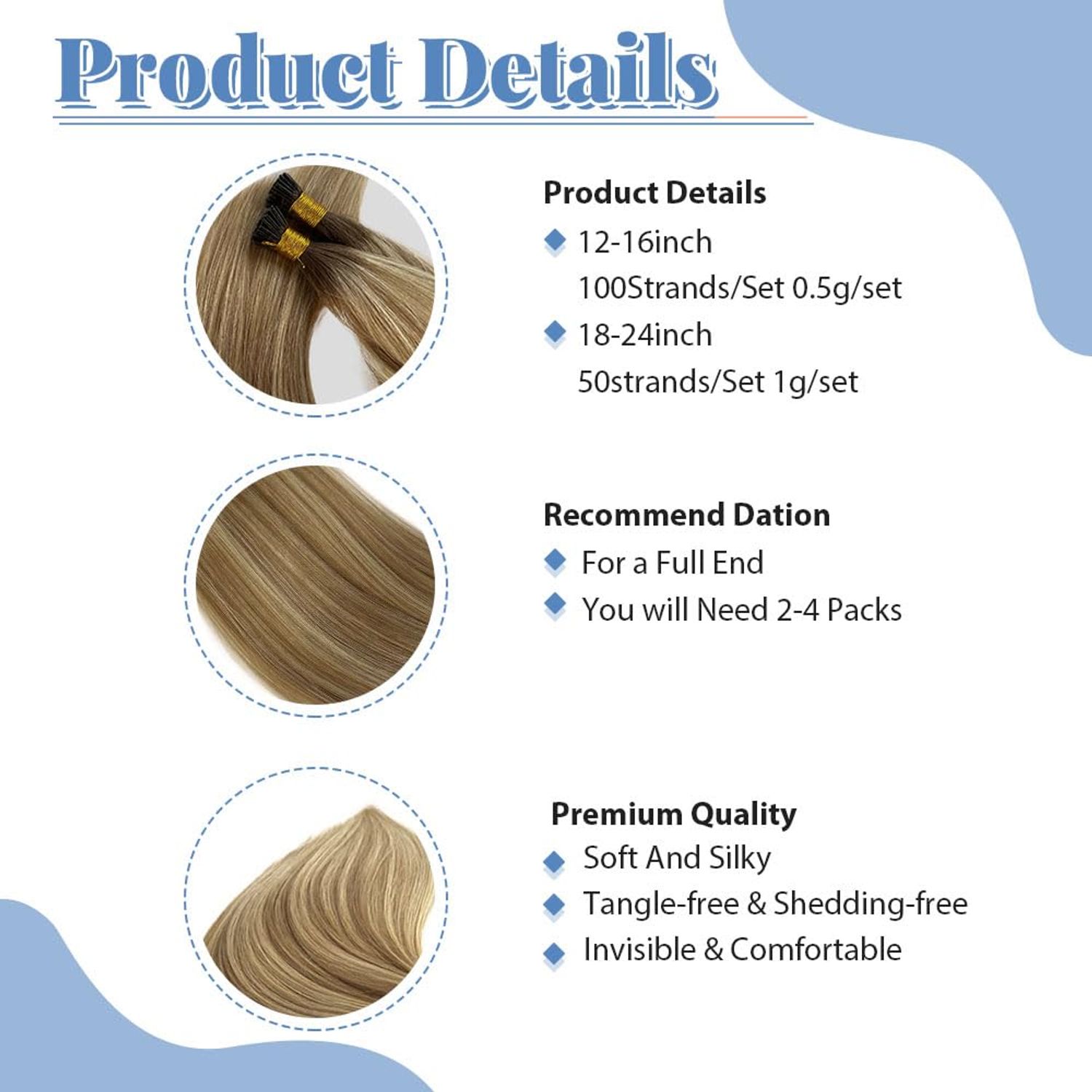 Silver I Tip Hair Extensions Human Hair 18 Inch I tip Keratin Hair Extensions Pre Bonded I Tip Hair Extensions 50Strands 50G Silver Real Hair Cold Fusion Silver Micro Bead Hair Extensions for Women