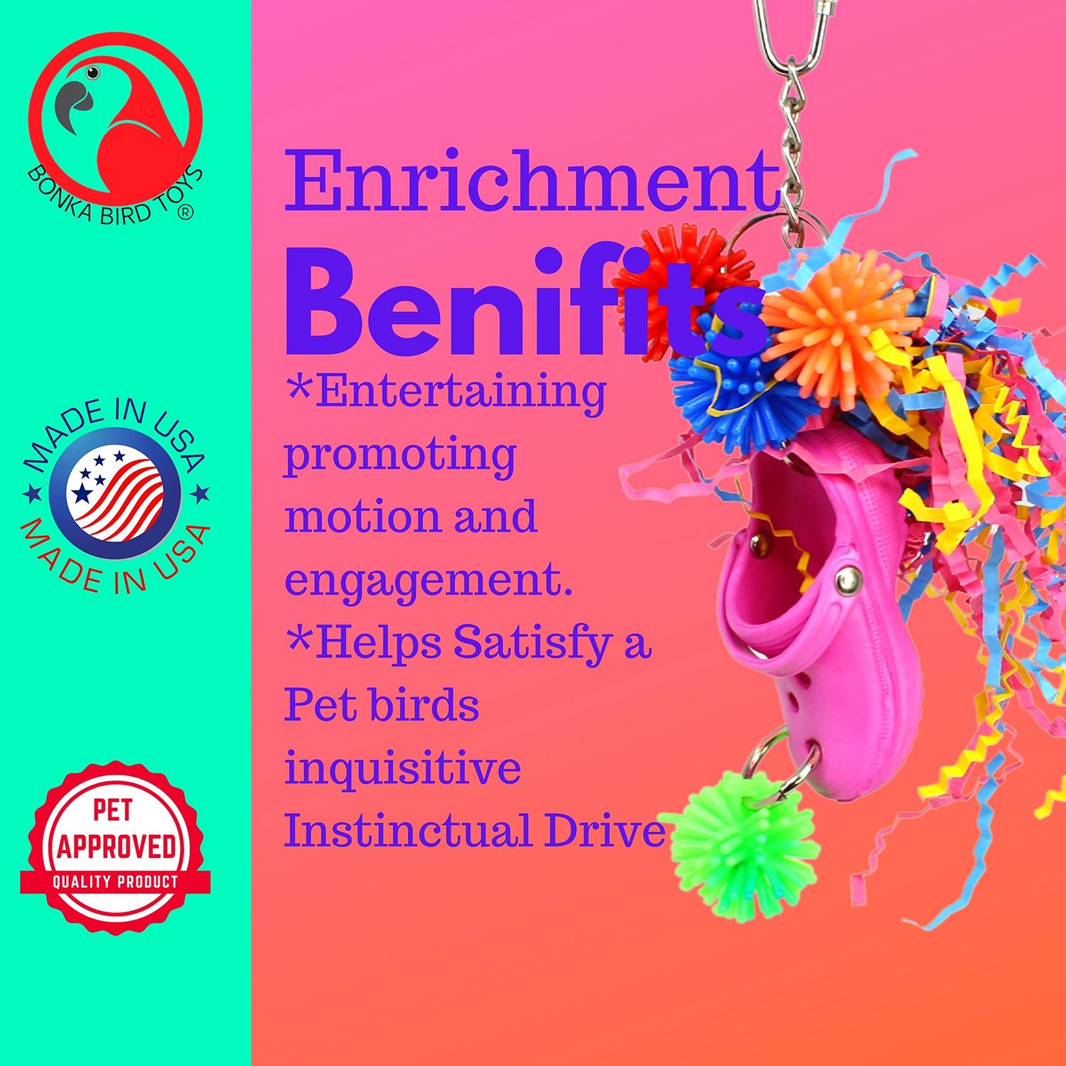 Bonka Bird Toys 1926 Shoozy Shred Bird Toy Parrot Craft cage Cages Cockatiels Budgies parrotlets