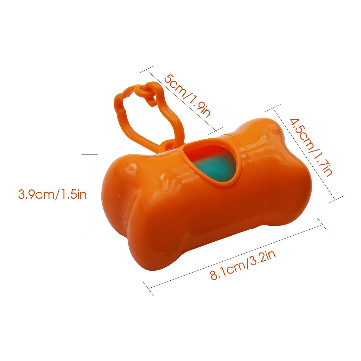 INNOLIFE Dog Poop Bag, Set of 6 Bone Shaped Dispensers + 90pcs Pet Waste Bags, Dog Waste Bags, Bulk Poop Bags on a roll, Clean up Poop Bag