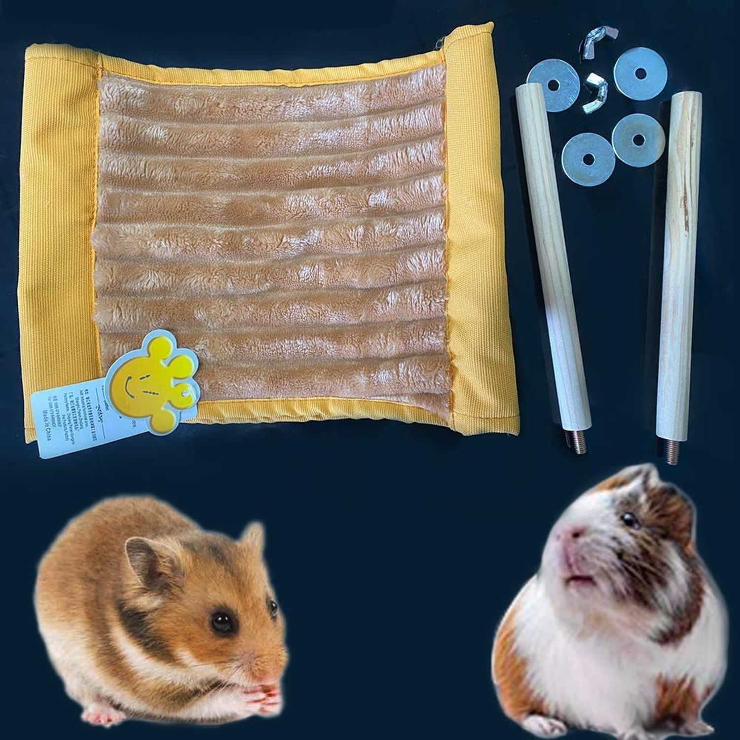 Warm Hamster Hammock House Mouse Rat Hanging Swing Bed Guinea Pig Cage Bedding Small Pet Animal Double Layer Cage Tent Hut Nest for Winter Mouse Rat Hamster Play Sleep