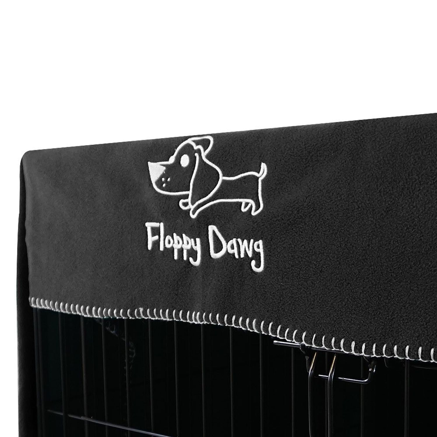 Floppy Dawg Crate Cover. Fits 42 Inch Dog Crates or Smaller. Easy to Put On, Take Off, and Adjust. Doubles as a Comfy Blanket. Slate Gray Lightweight and Breathable Polar Fleece