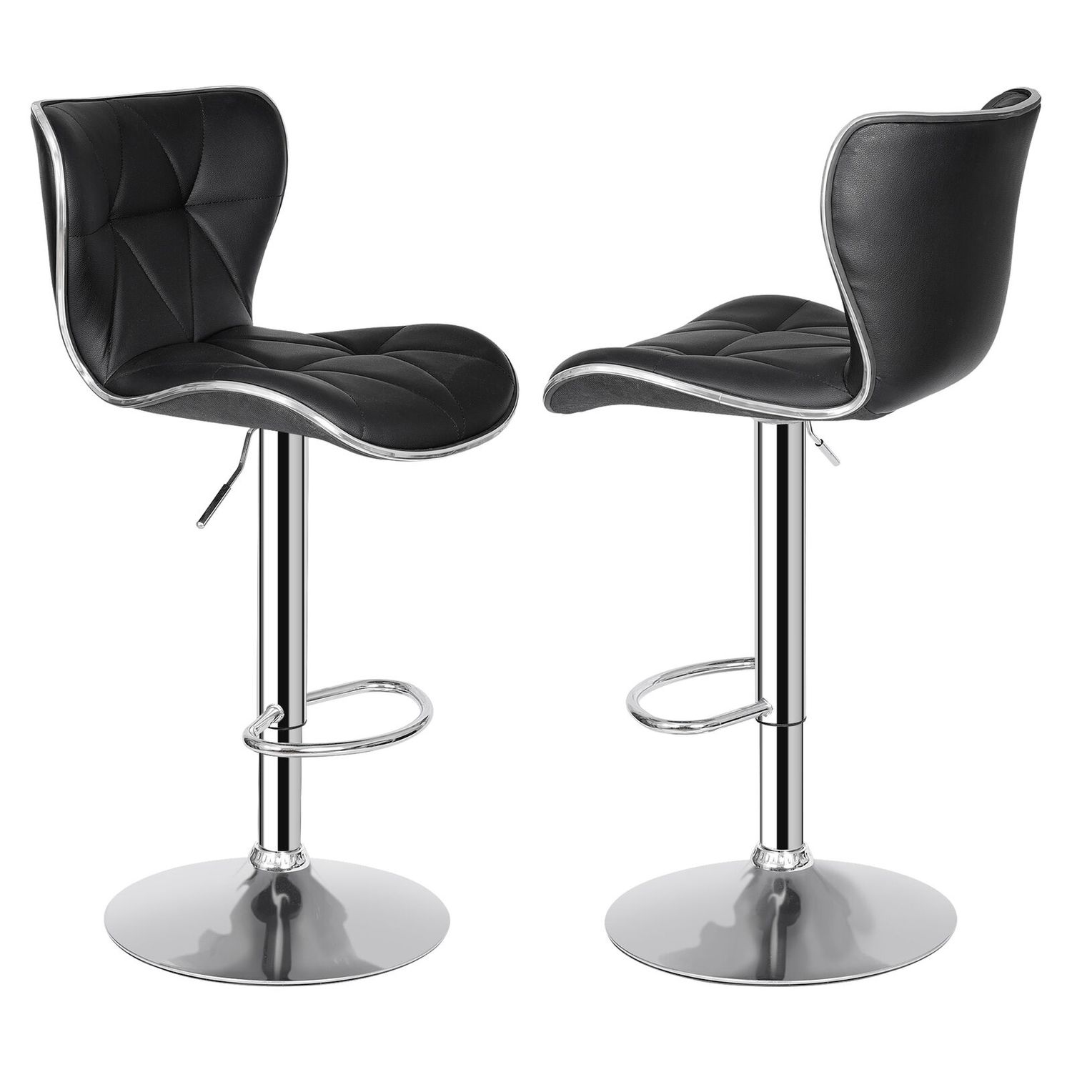 Shell Bar Stools Set of 4 Adjustable Height Swivel Bar Stools Dining Chairs Home