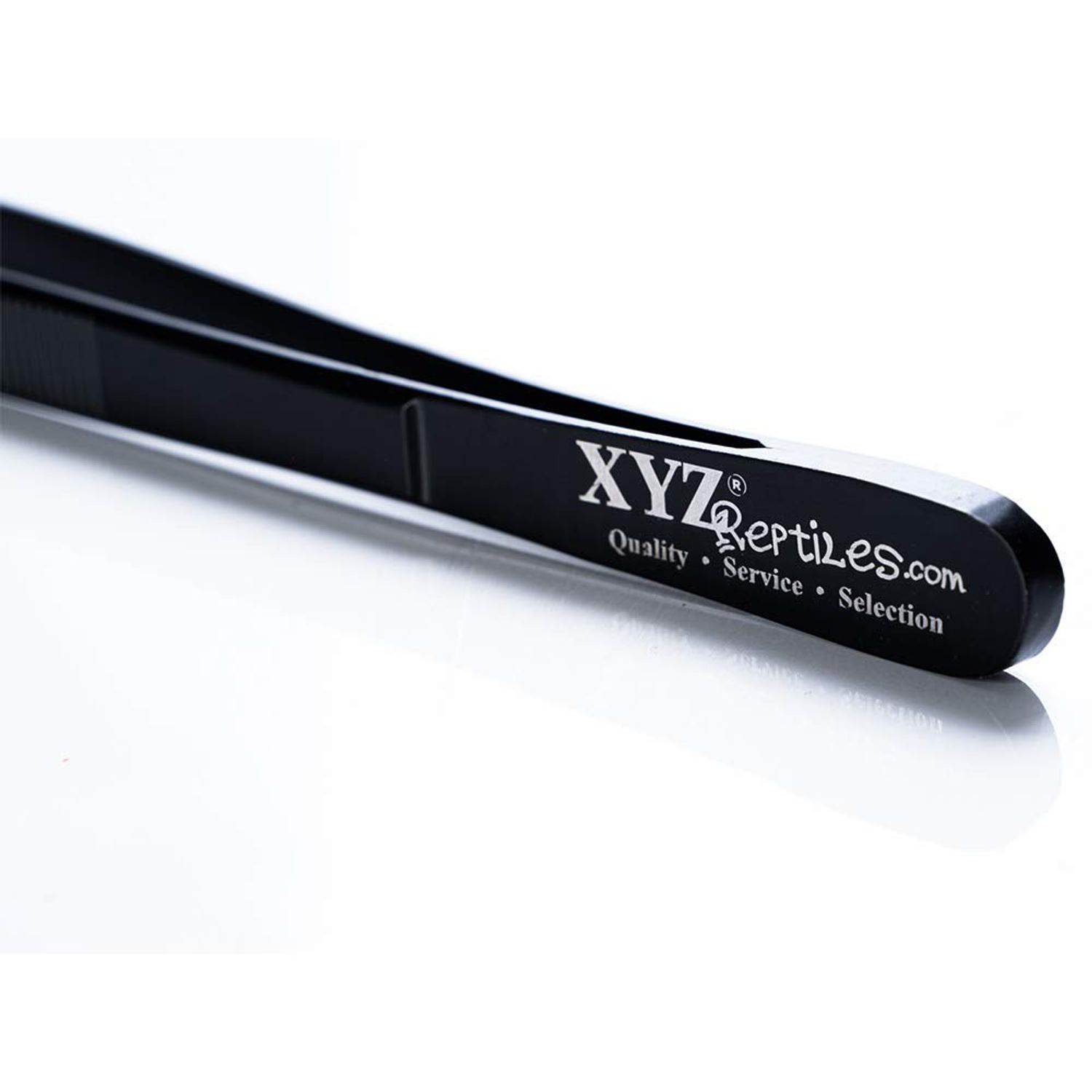 XYZReptiles Snake Feeding Tongs Stainless Steel Reptile Feeding Tongs With PVC Safety Tip (8 inch, Black)