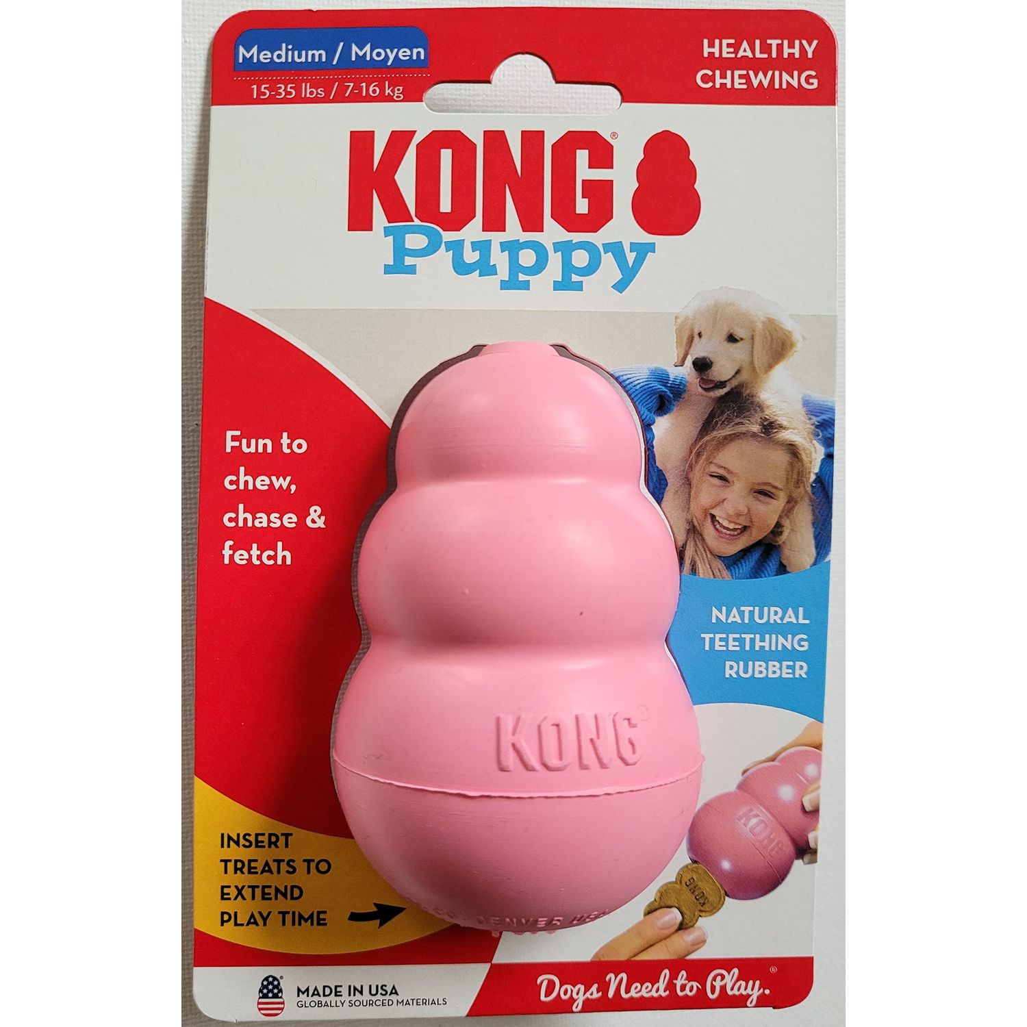 KONG Puppy KONG Dog Toy, Medium, Assorted Colors