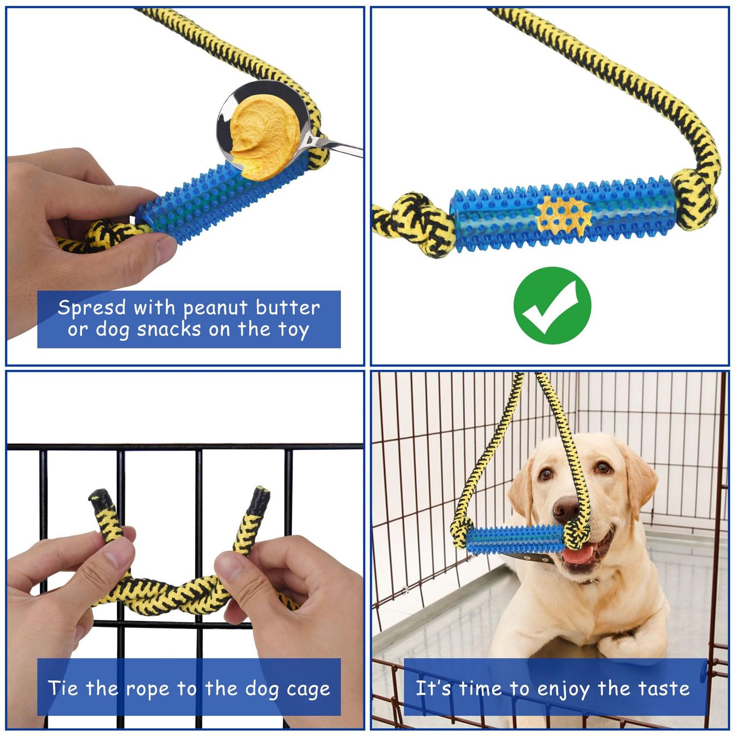 ChengFu Interactive Dog Toys, Crate Training Aids for Puppies, Puppy Teething Toys,Peanut Butter Dog Food Treat Dispenser Toys