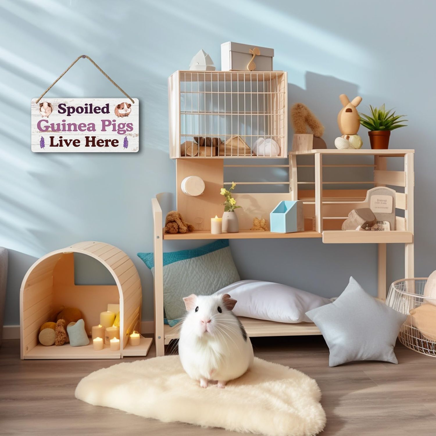 Guinea Pig Toys And Accessories Big Hamster Ball For Guinea Pig Cage Accessories Guinea Pig Corner Hideout Stuffed Animals Spoiled Guinea Pigs Live Here Sign Kitchen Signs Hanging Wood Decor 12x6 In